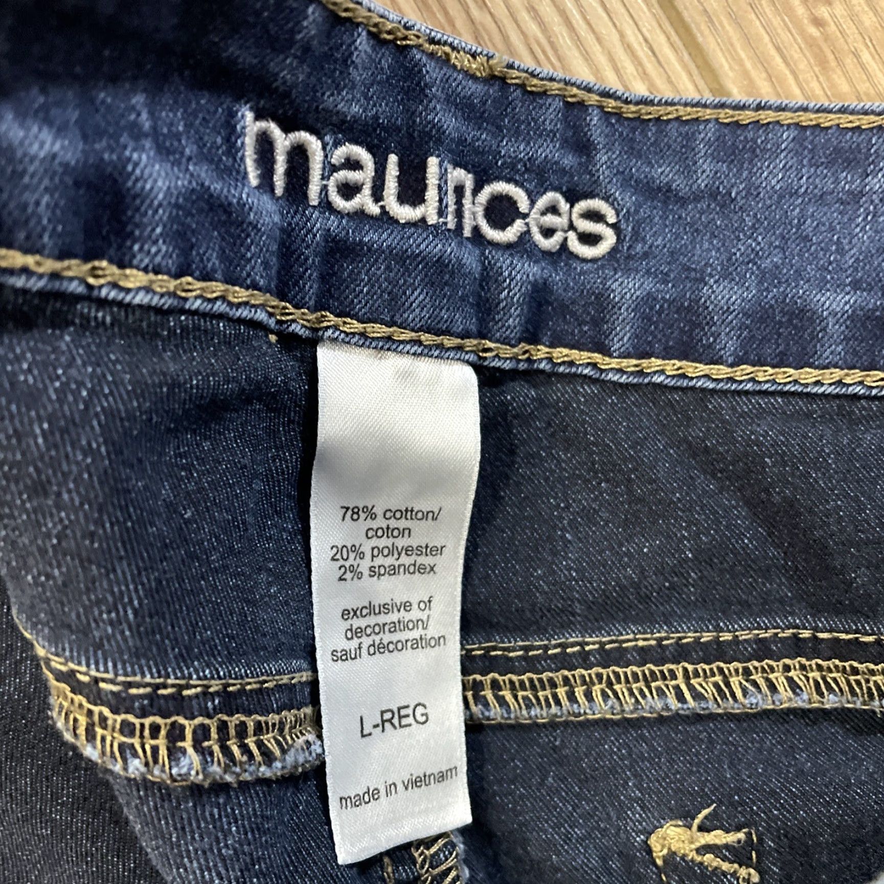 Vintage Maunces Jeans Womens Size Large Blue Low Rise Skinny Size 36" / US 14 / IT 50 - 2 Thumbnail