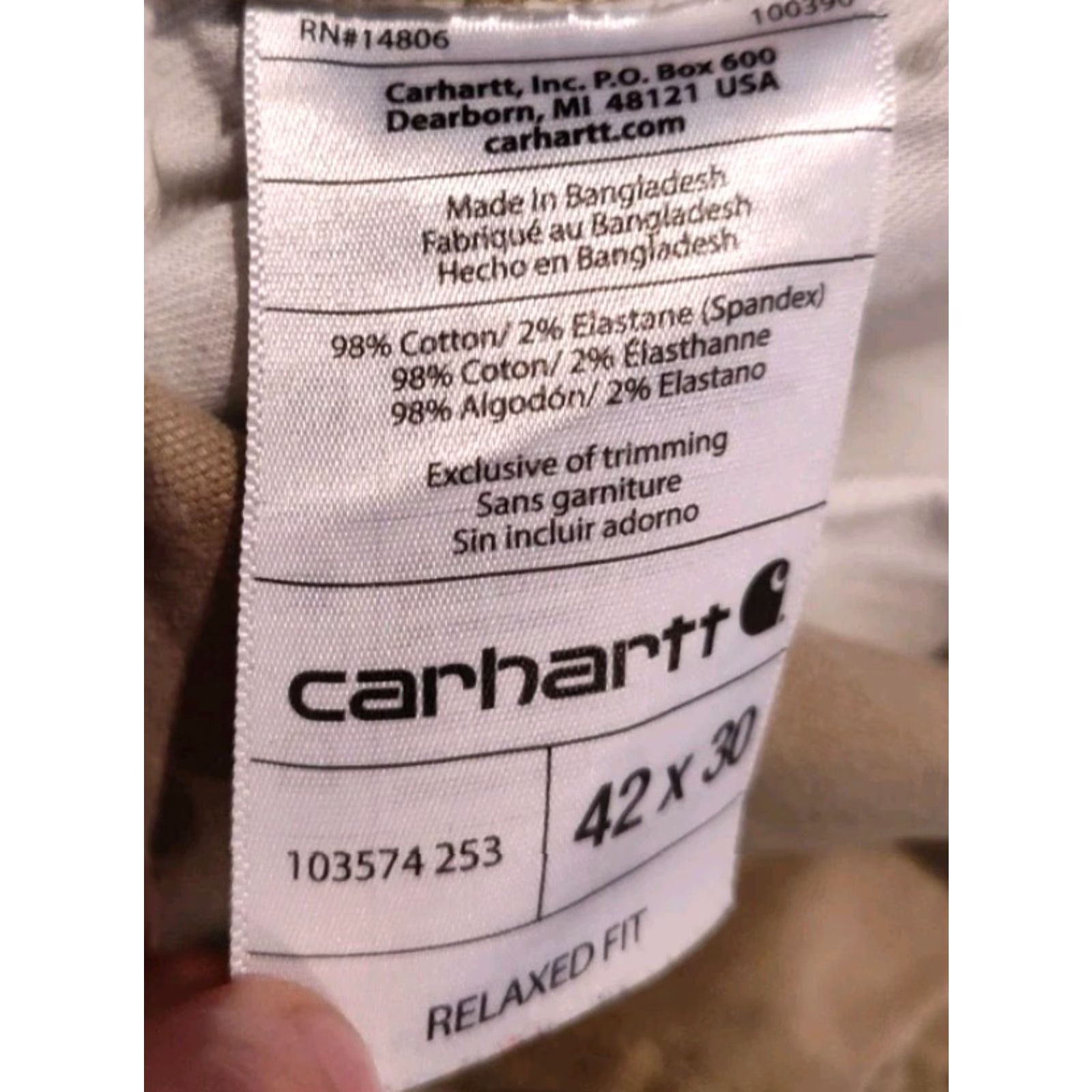 Carhartt VINTAGE Carhartt Men's Cargo Pants 42x29 Tan Canvas Relaxed Fit Workwear Casual Outdoor Size US 42 / EU 58 - 7 Thumbnail