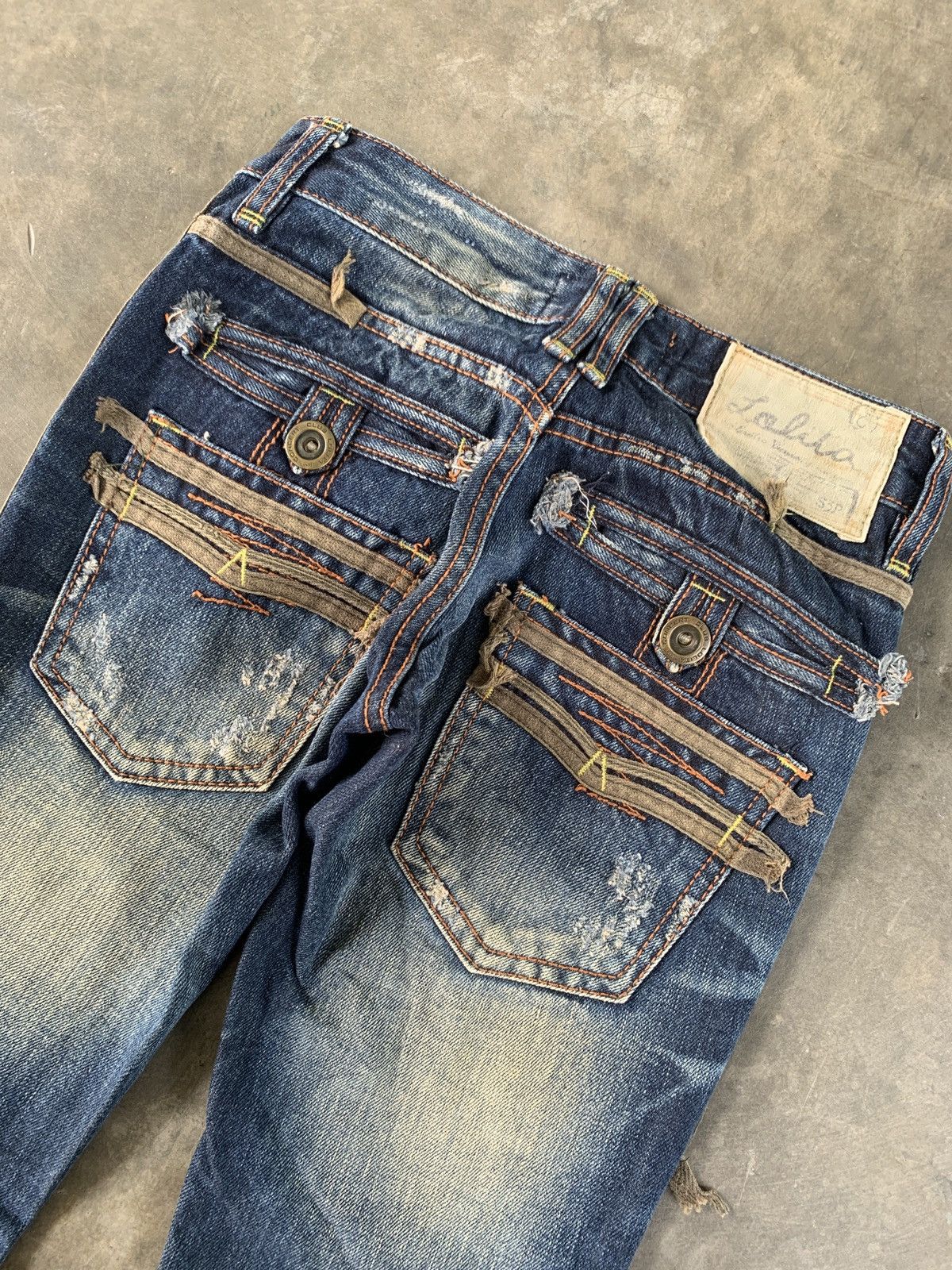 Japanese Brand Lolita whiskered boot cut flare jeans Size 28" / US 6 / IT 42 - 7 Thumbnail