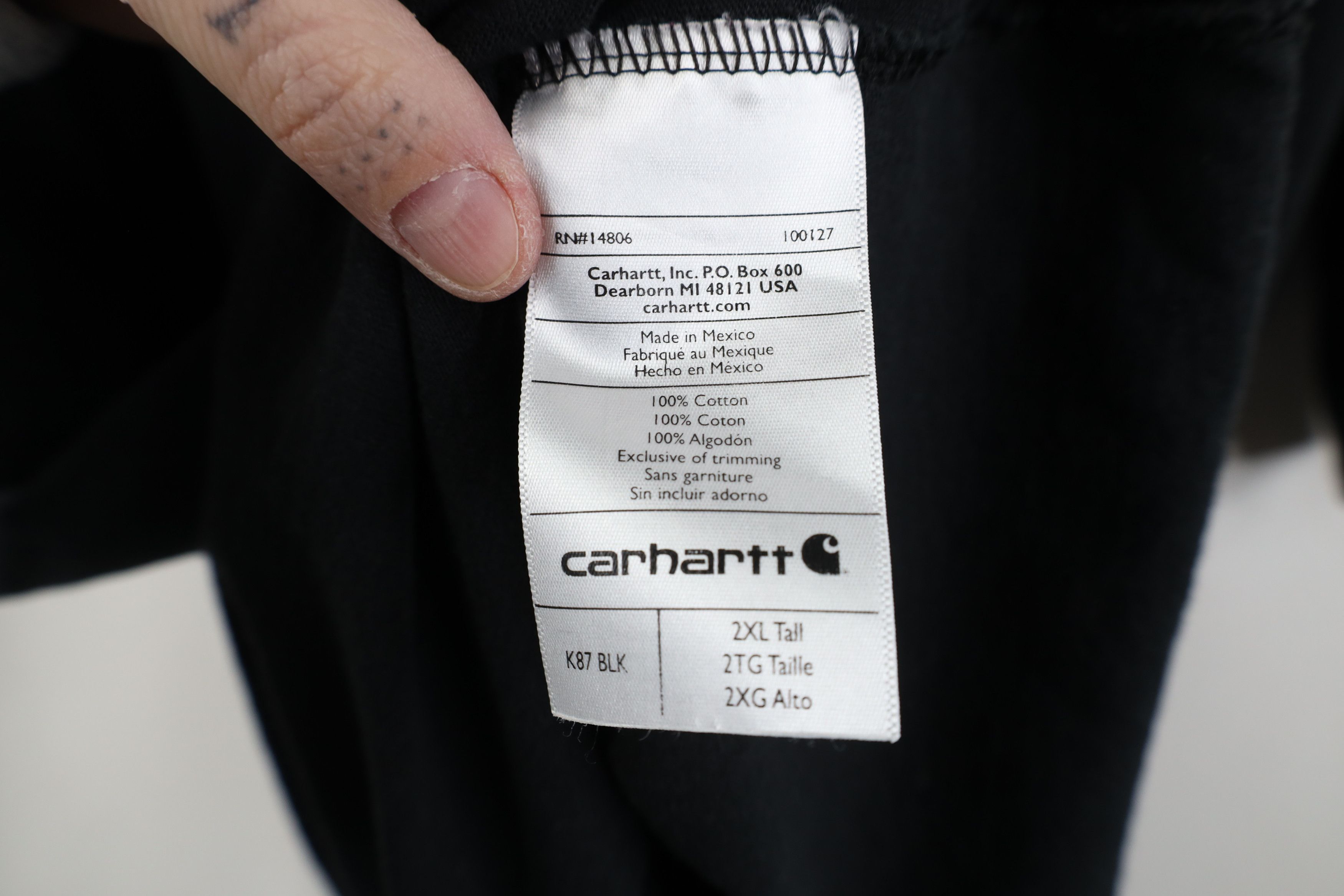 Carhartt Vintage Y2K Carhartt Heavyweight Cotton T-Shirt Black Pocket Size US XXL / EU 58 / 5 - 11 Thumbnail
