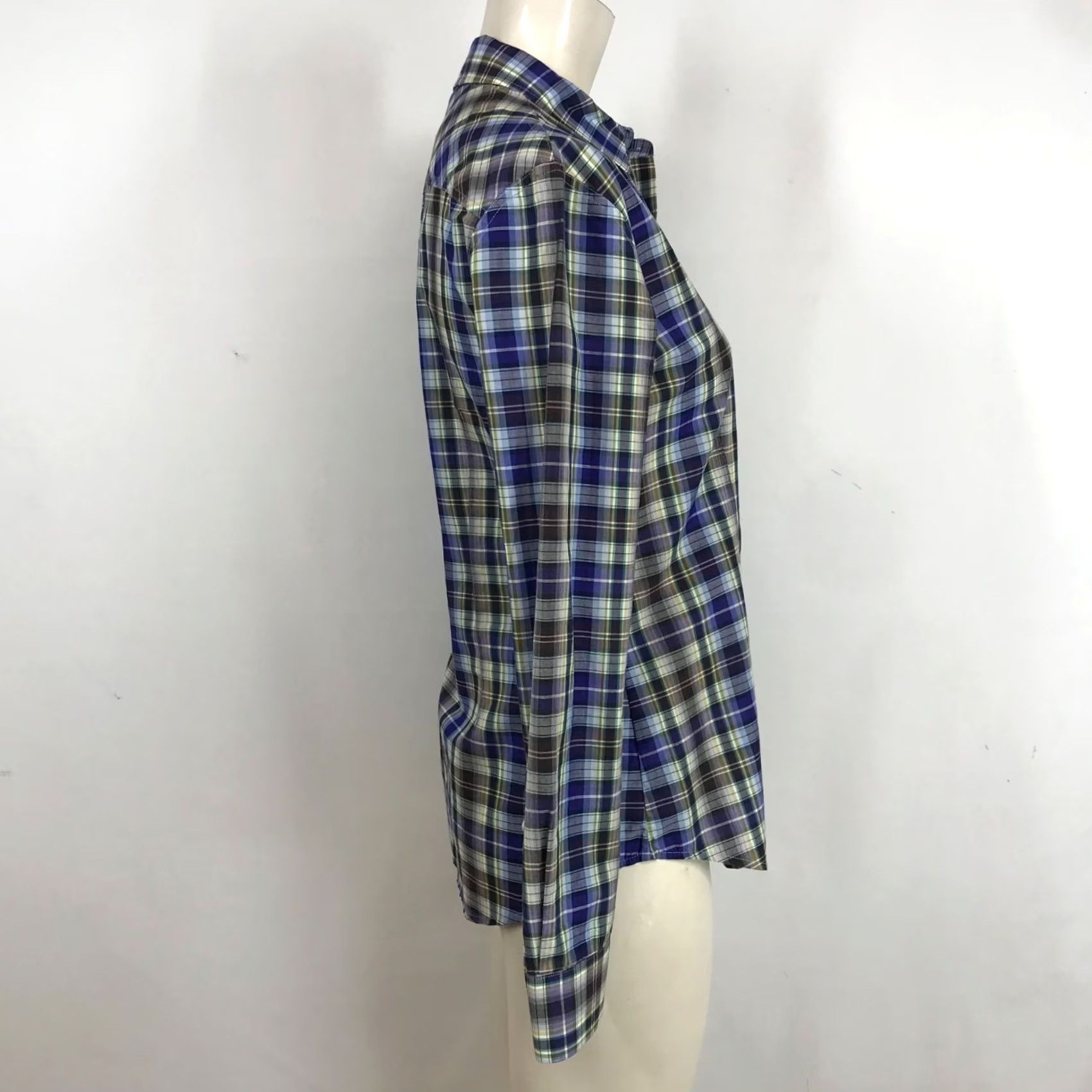Theory THEORY WOMEN'S SMALL MULTICOLOR PLAID LONG SLEEVE BUTTON UP COTTON TOP SHIRT Size S / US 4 / IT 40 - 4 Thumbnail