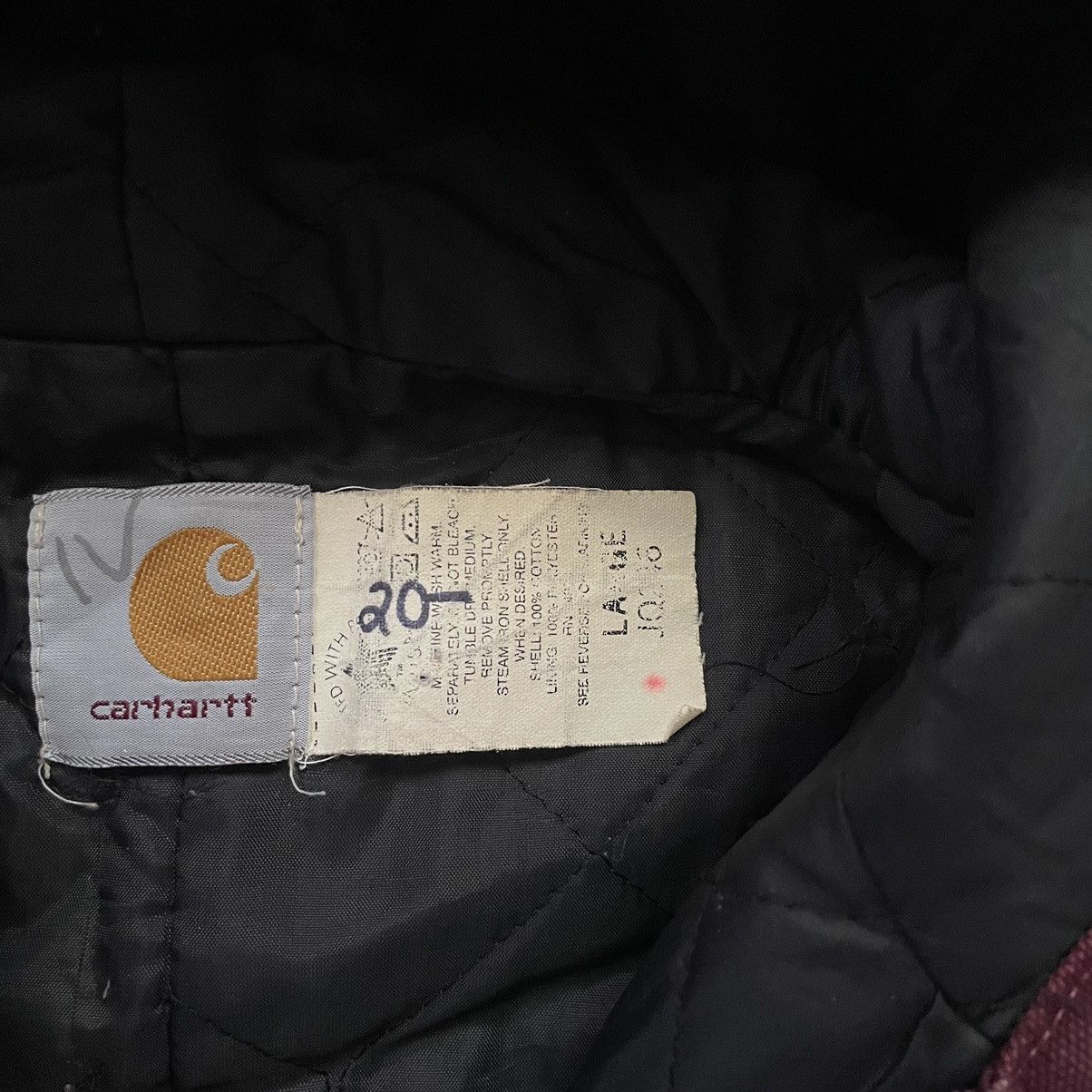 Carhartt × Vintage 90s Carhartt Duck Jacket BRG Burgundy JQ246 Size US L / EU 52-54 / 3 - 6 Thumbnail