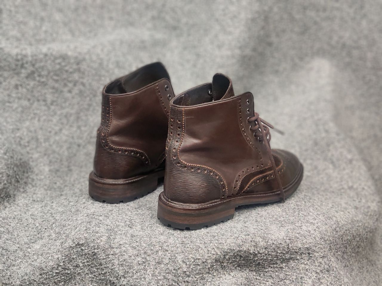 Hugo Boss orange Handmade Brown Leather brogue Ankle Boots