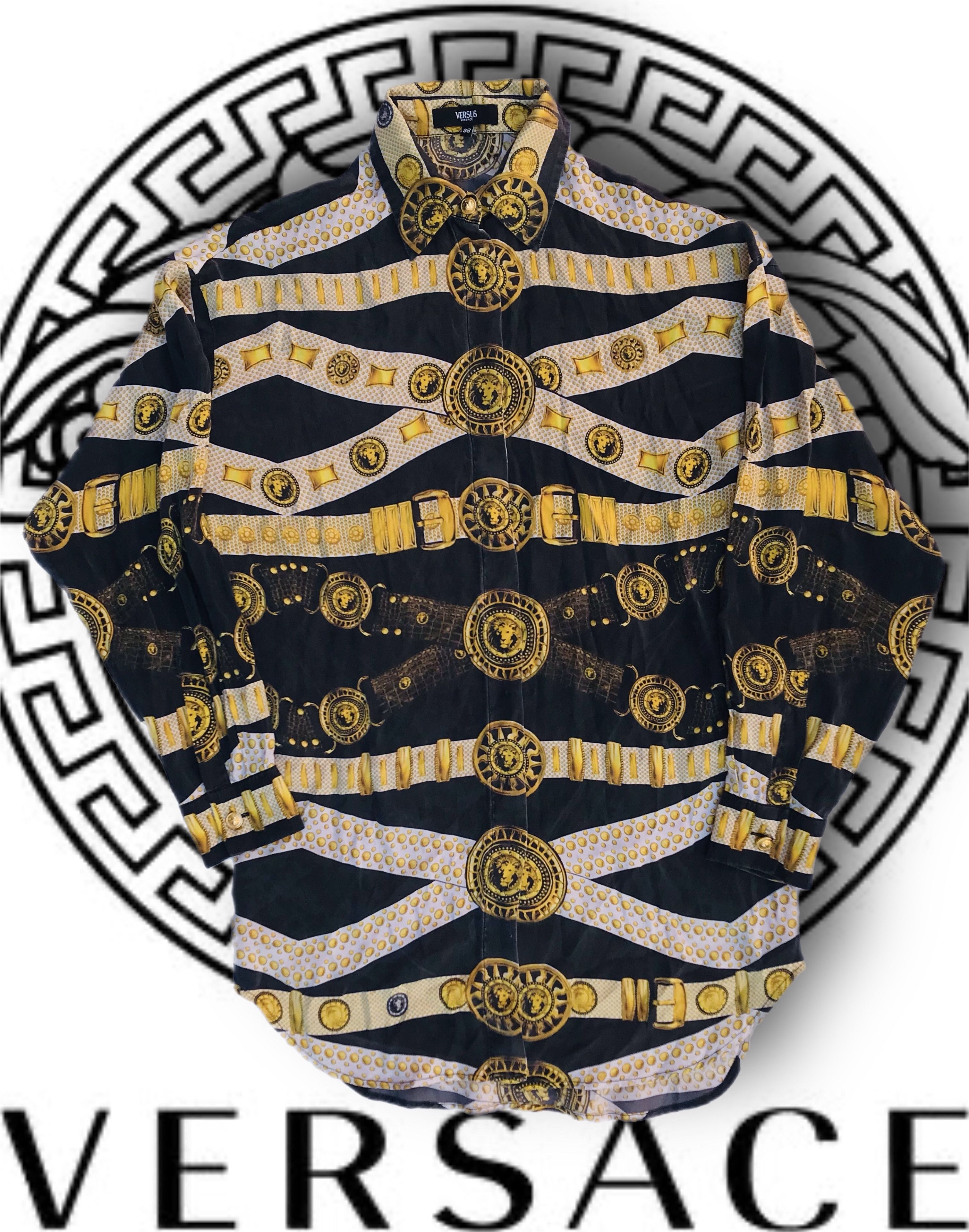 Versace Versus Versace Print Barocco Lion Silk Long Sleeve Button-Up Size S / US 4 / IT 40 - 1 Thumbnail