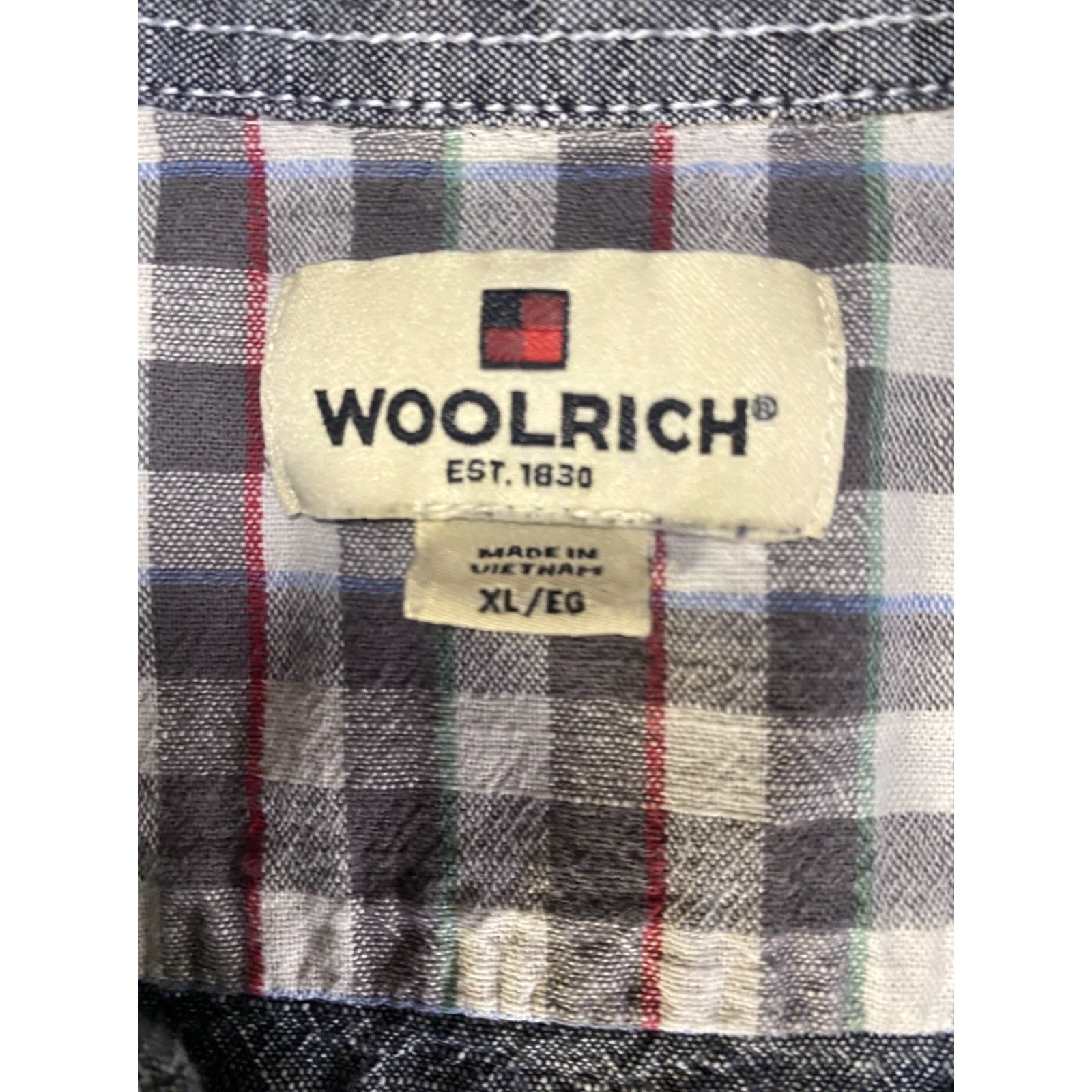 Vintage Woolrich Mens Button-Up Shirt XL Gray Short Sleeve Button-Down Collar Size US XL / EU 56 / 4 - 4 Thumbnail