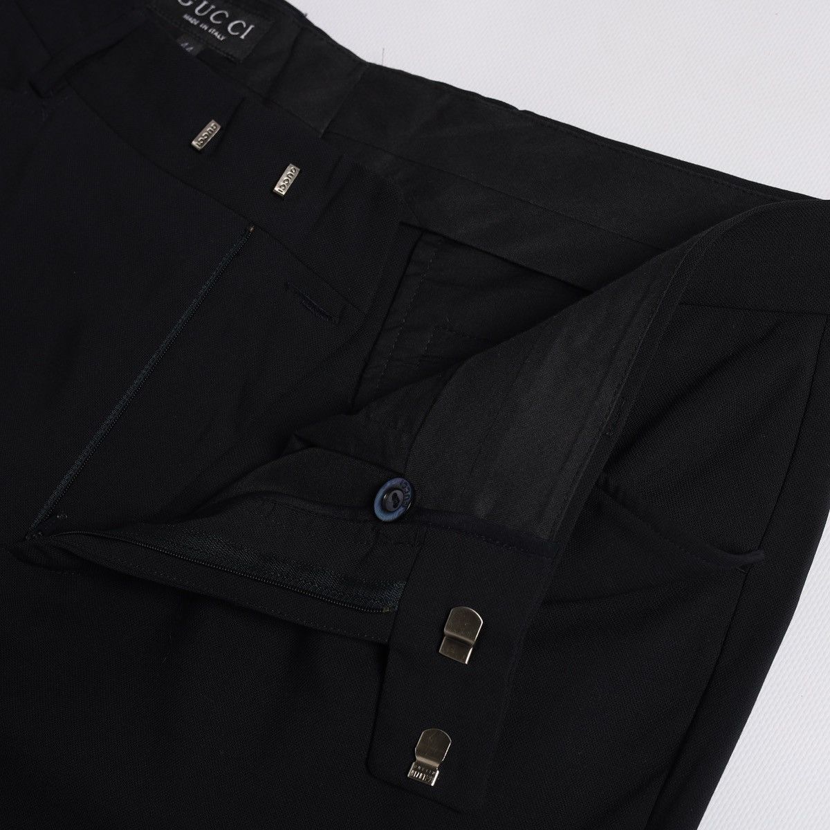 Gucci Gucci Dark Navy Suit Trousers Wool Tailored Pants Vintage Size US 31 - 8 Thumbnail