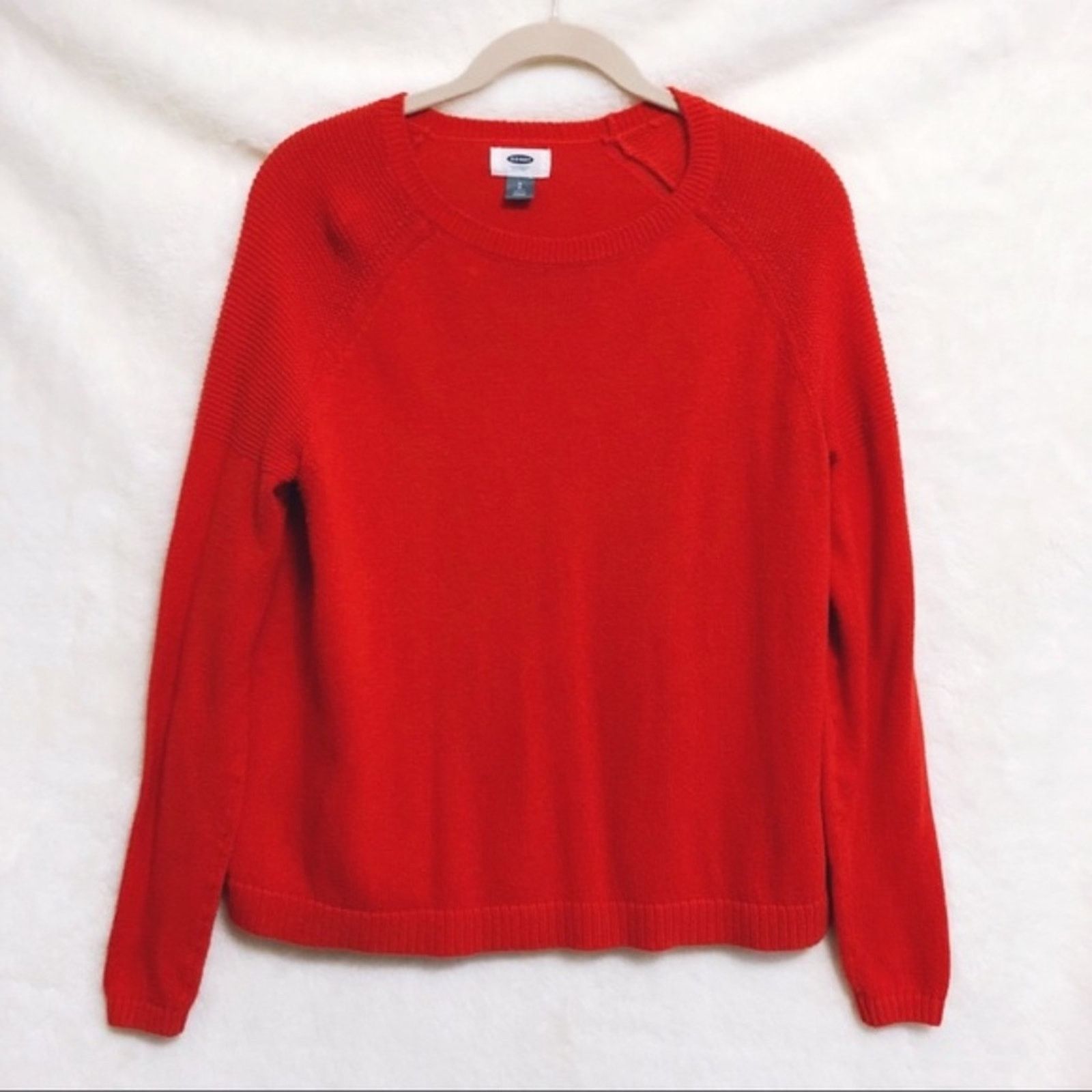 Old Navy Old Navy Bright Red Knitted Long Sleeve Sweater Size S / US 4 / IT 40 - 1 Thumbnail