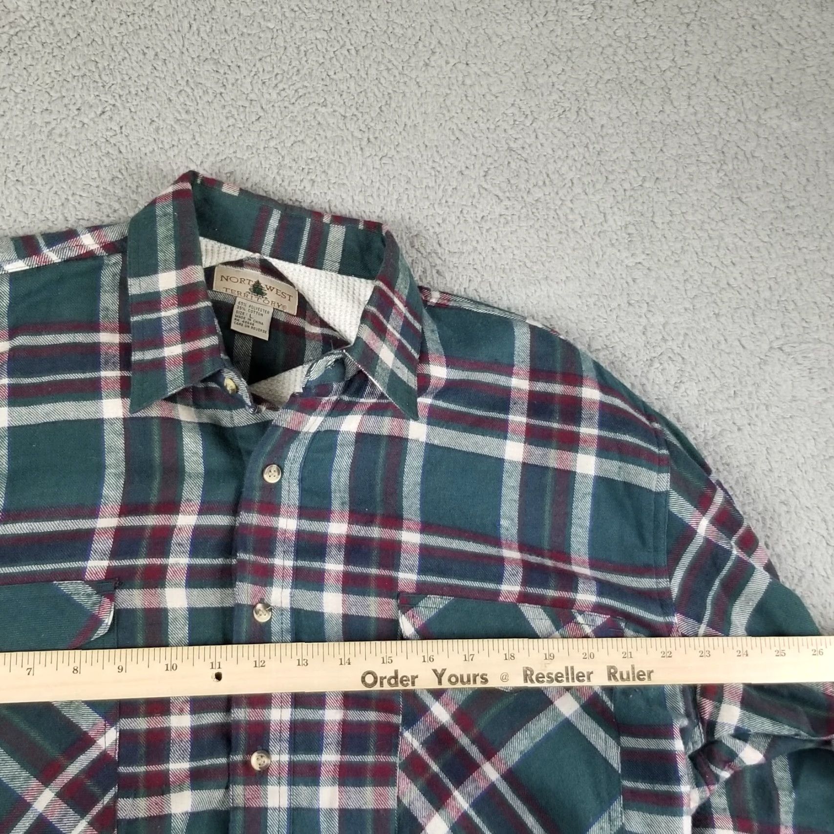 Lumberjack VINTAGE Northwest Territory Flannel Shacket Jacket Large Green Plaid Thermal Workwear Mens Size US L / EU 52-54 / 3 - 6 Thumbnail