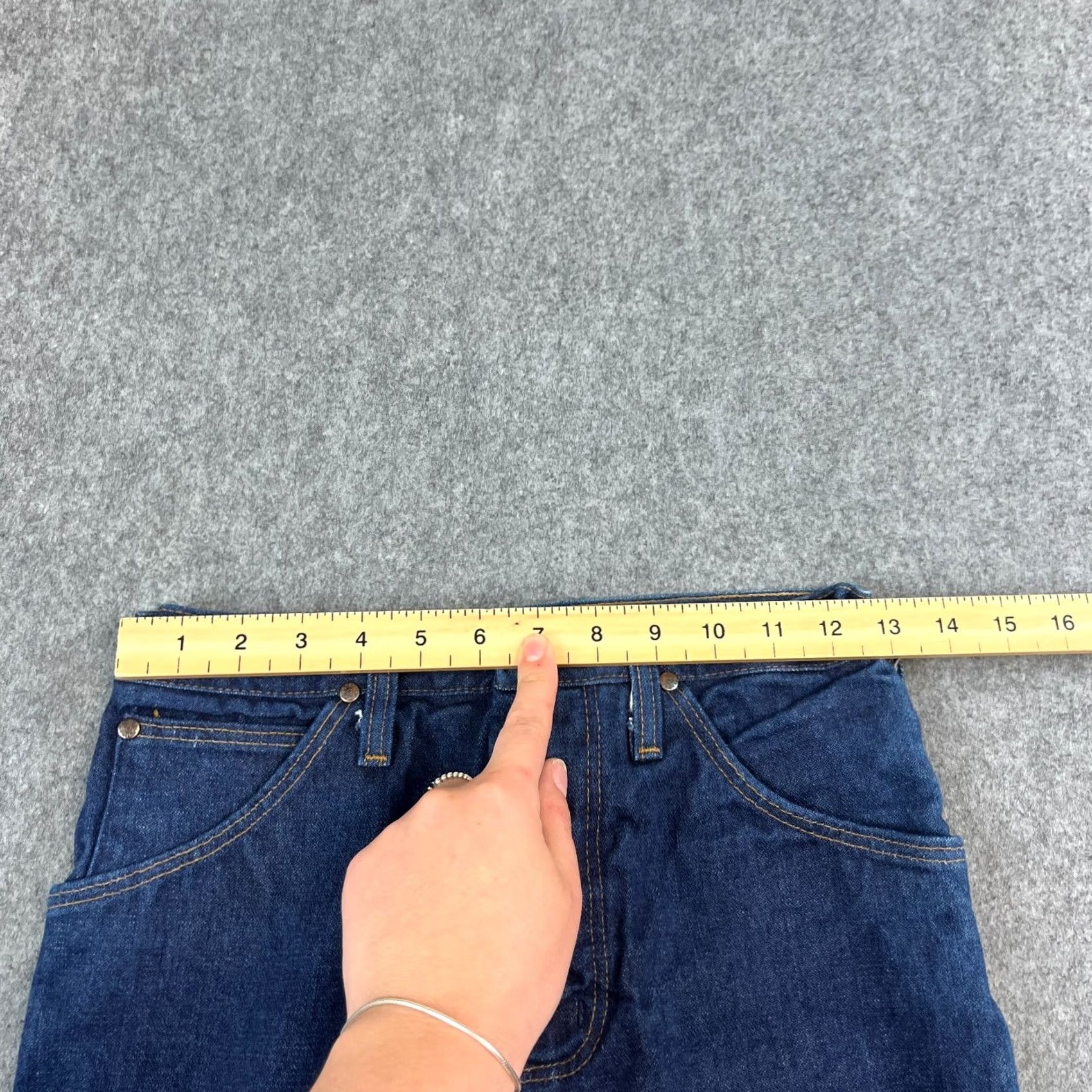 Wrangler VINTAGE Wrangler Jeans Straight 26 36 UK 6 Dark Blue High Waist Western Women Jeans Regular Blue 5-Pocket Womens Size 30" / US 8 / IT 44 - 6 Thumbnail