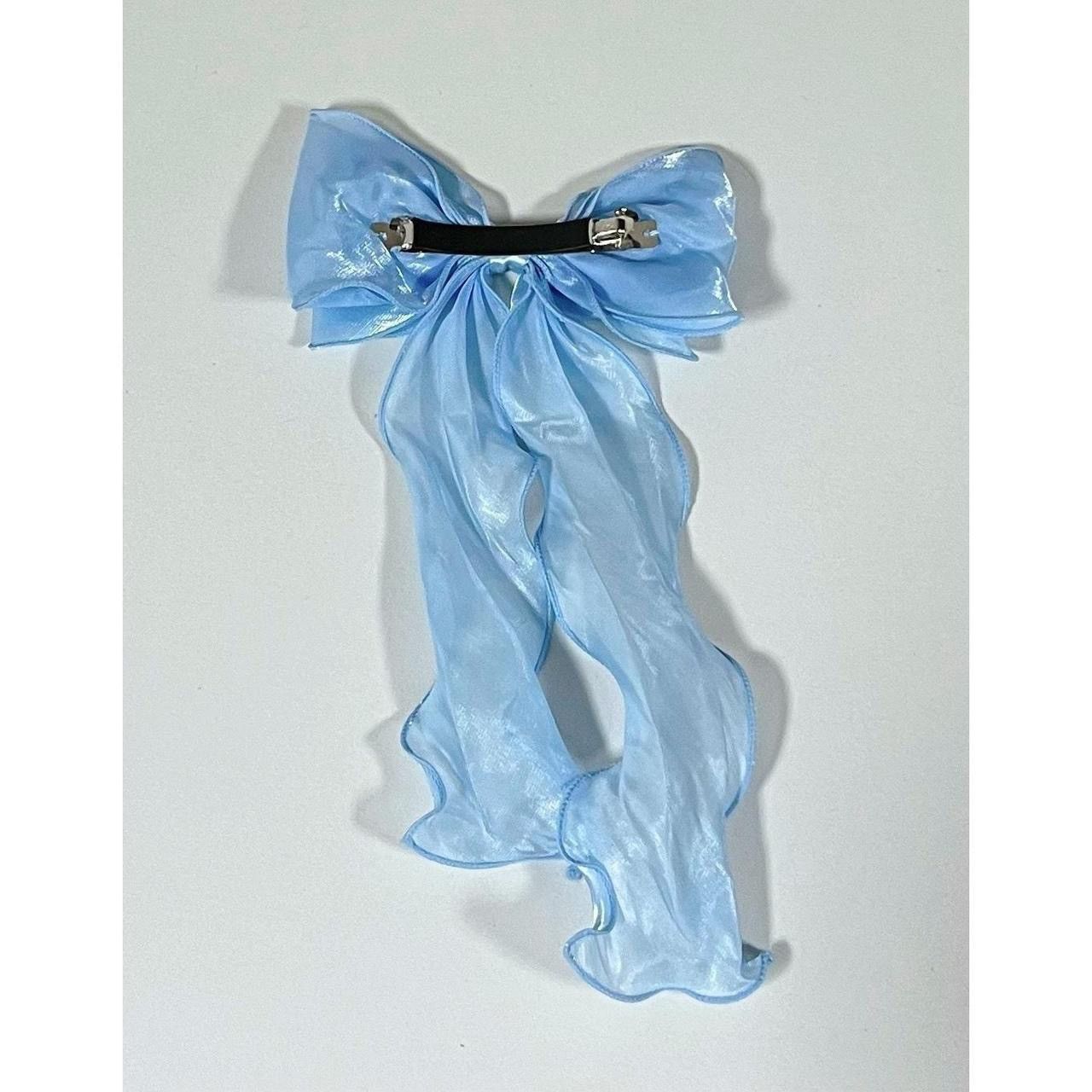 Japanese Brand × Vintage Blue Frill Bow Hair Clip Accessory 🩵 #hair #bow #kawaii Size ONE SIZE - 3 Thumbnail