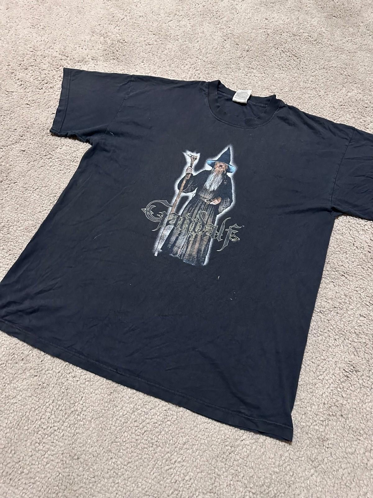 Fruit Of The Loom Vintage 2000's Gandalf Lord Of The Rings Movie T-Shirt Y2K Size US XL / EU 56 / 4 - 2 Thumbnail