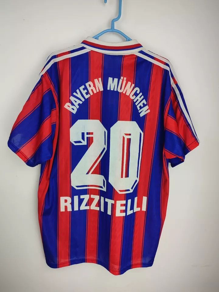 Adidas 1995/97 FC Bayern Munich Munchen 20 #RIZZITELLI Home Kit Size US L / EU 52-54 / 3 - 5 Thumbnail