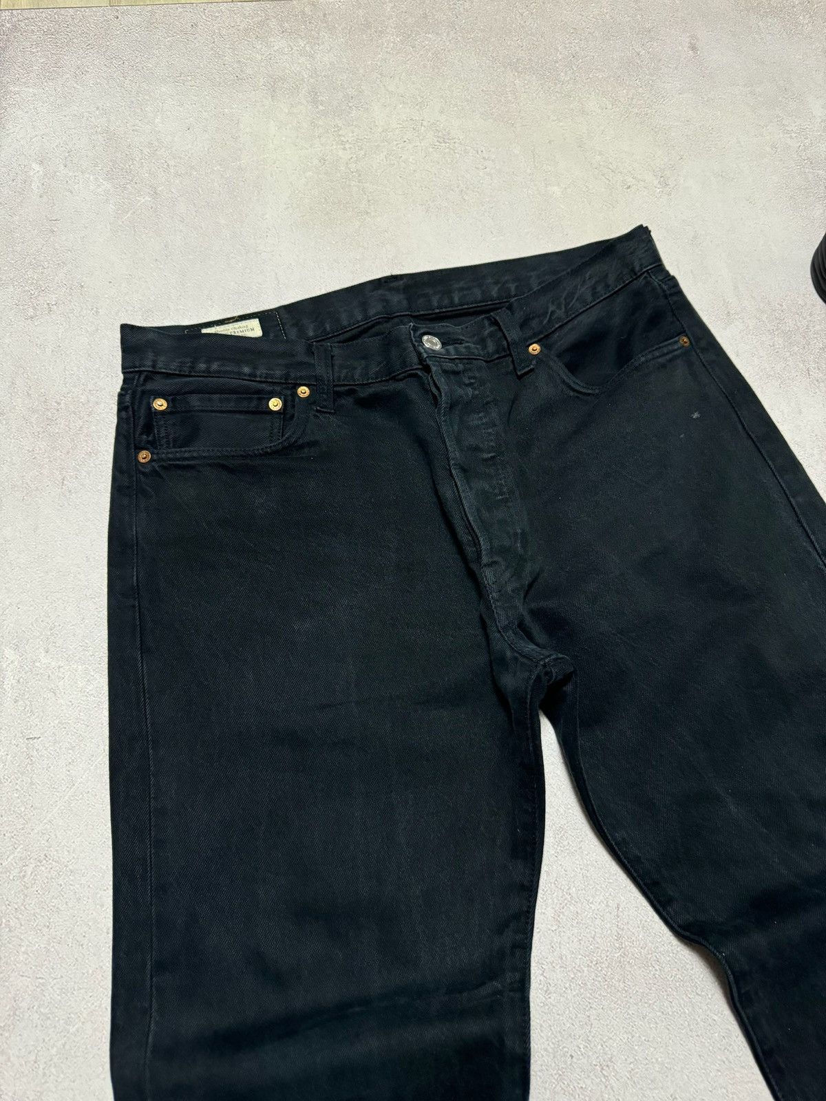 Levi's × Vintage Vintage Levis 501 Jeans Denim Pants Black Baggy Straight 90s Size US 34 / EU 50 - 4 Thumbnail