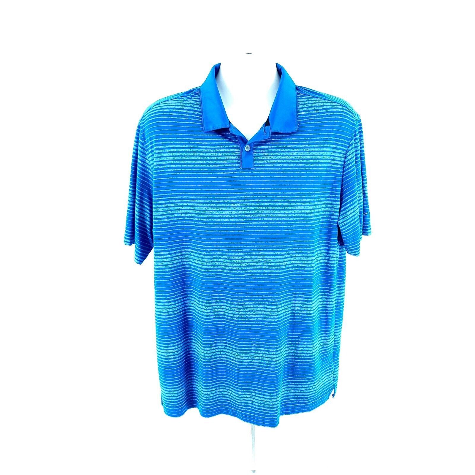 Nike Nike Golf Tour Performance Dri-Fit Blue Striped Collared XL Size US XL / EU 56 / 4 - 5 Thumbnail