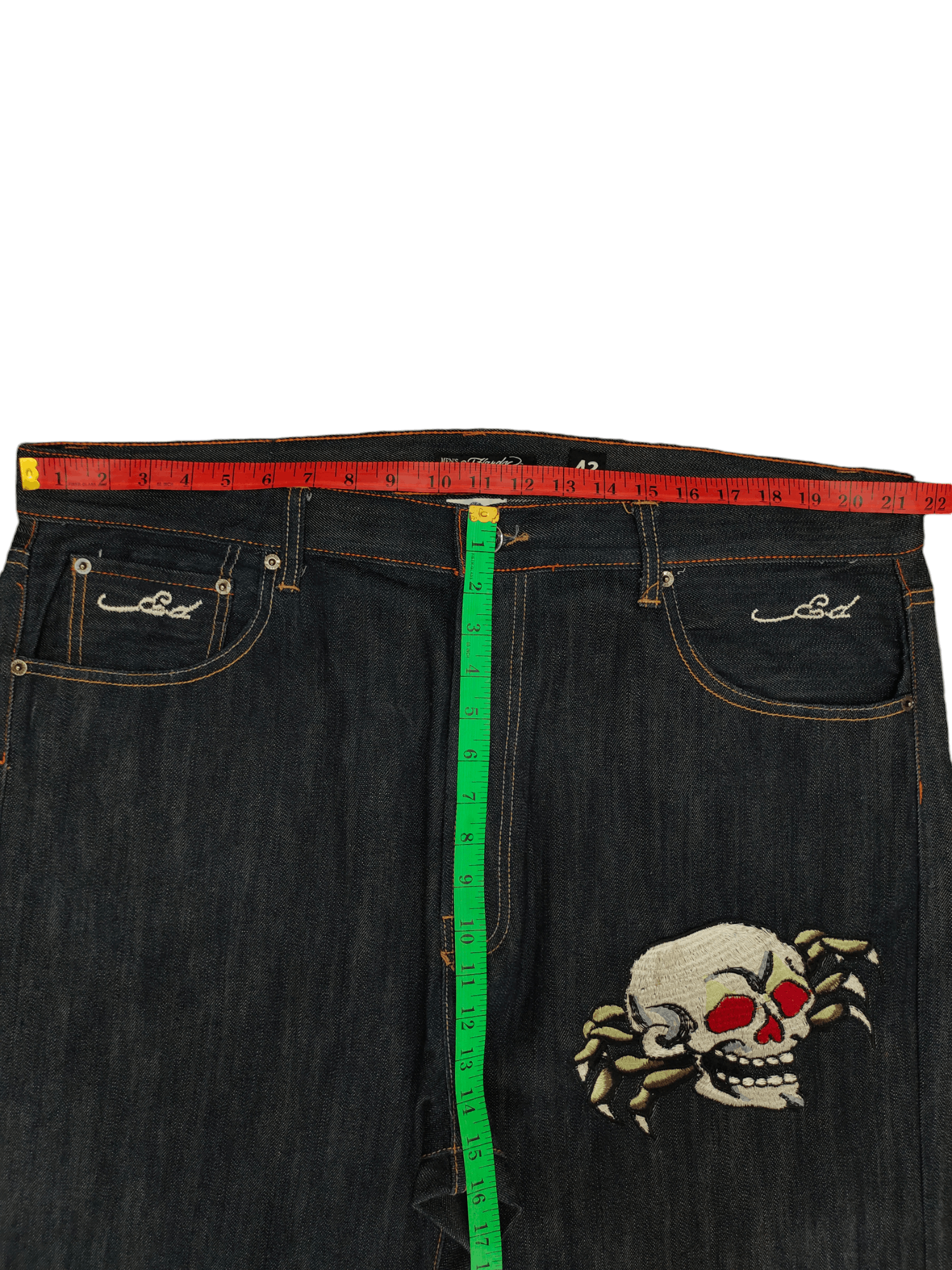 Ed Hardy Vintage Y2k Ed Hardy Lot 2008 Skulls Embroidered Denim Jeans Size US 42 / EU 58 - 8 Thumbnail