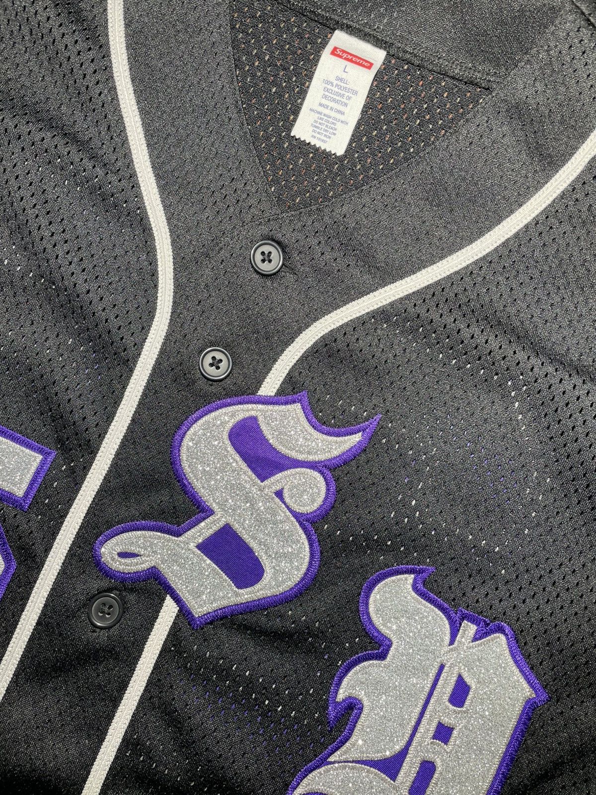 Supreme Supreme Old English Baseball Jersey (Large) Size US L / EU 52-54 / 3 - 2 Thumbnail