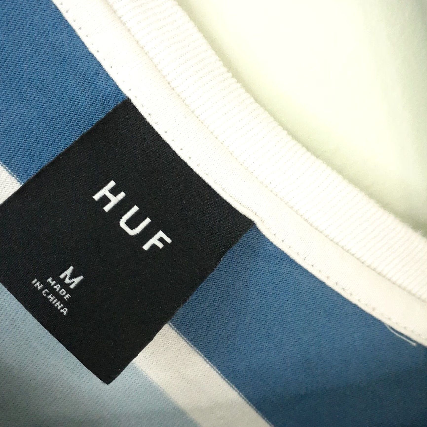 Huf HUF Worldwide Long Sleeve Striped T-Shirt Mens Medium Blue Size US S / EU 44-46 / 1 - 7 Thumbnail
