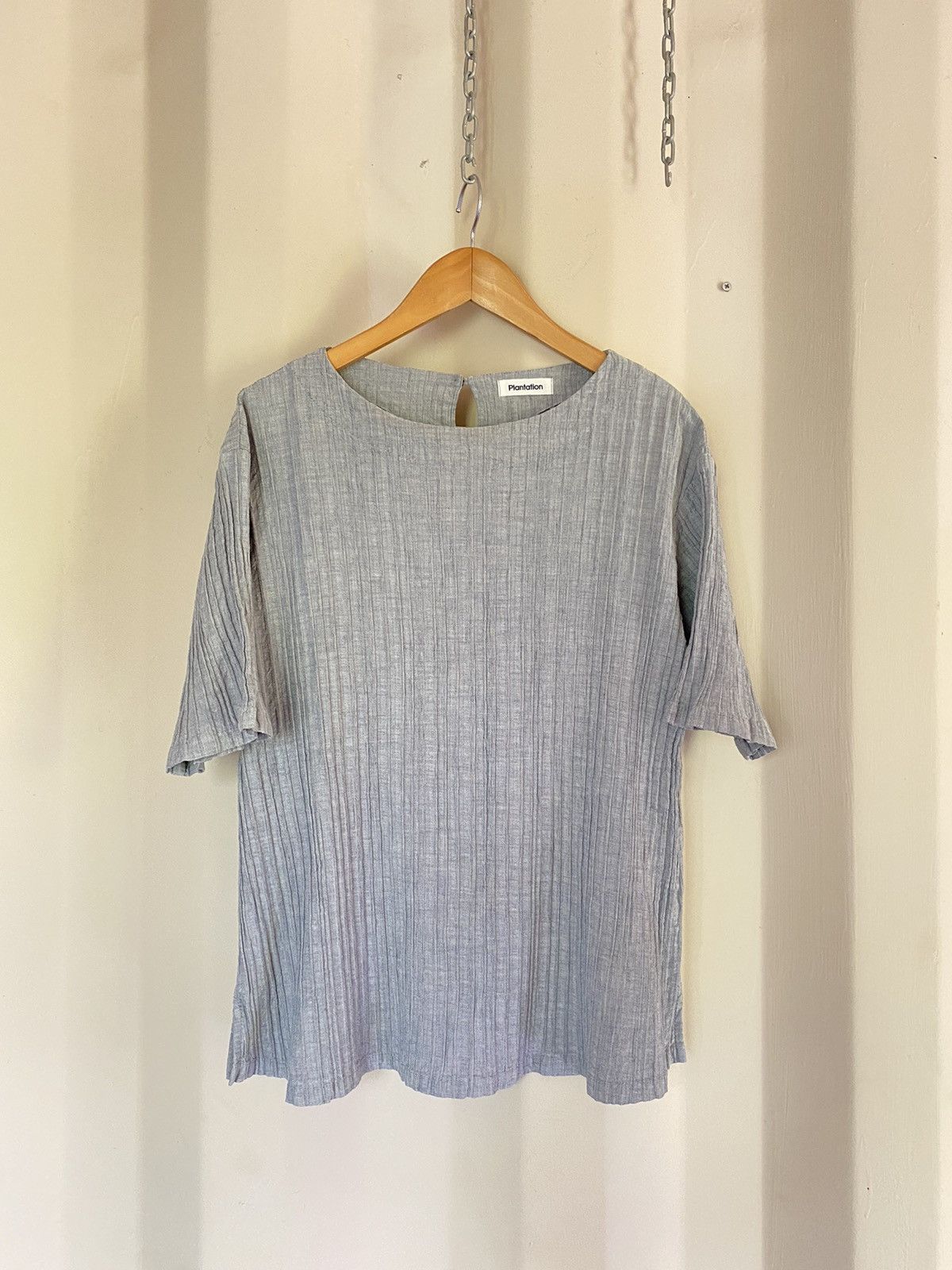 Issey Miyake Plantation Gray Pleated Blouse Size M / US 6-8 / IT 42-44 - 4 Thumbnail