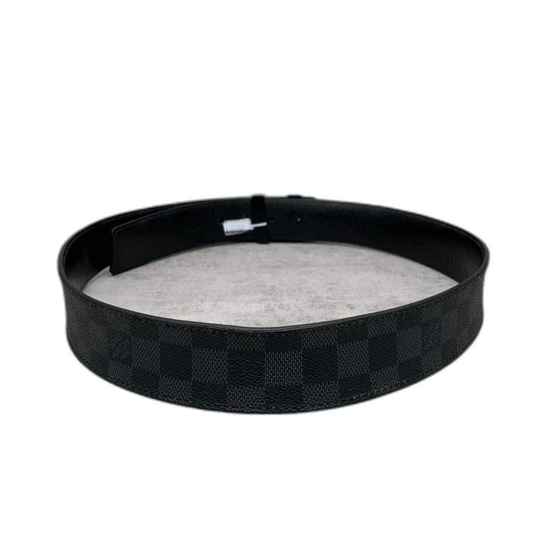 Louis Vuitton Black Checkered Pattern Leather Belt-2506 Size ONE SIZE - 1 Thumbnail