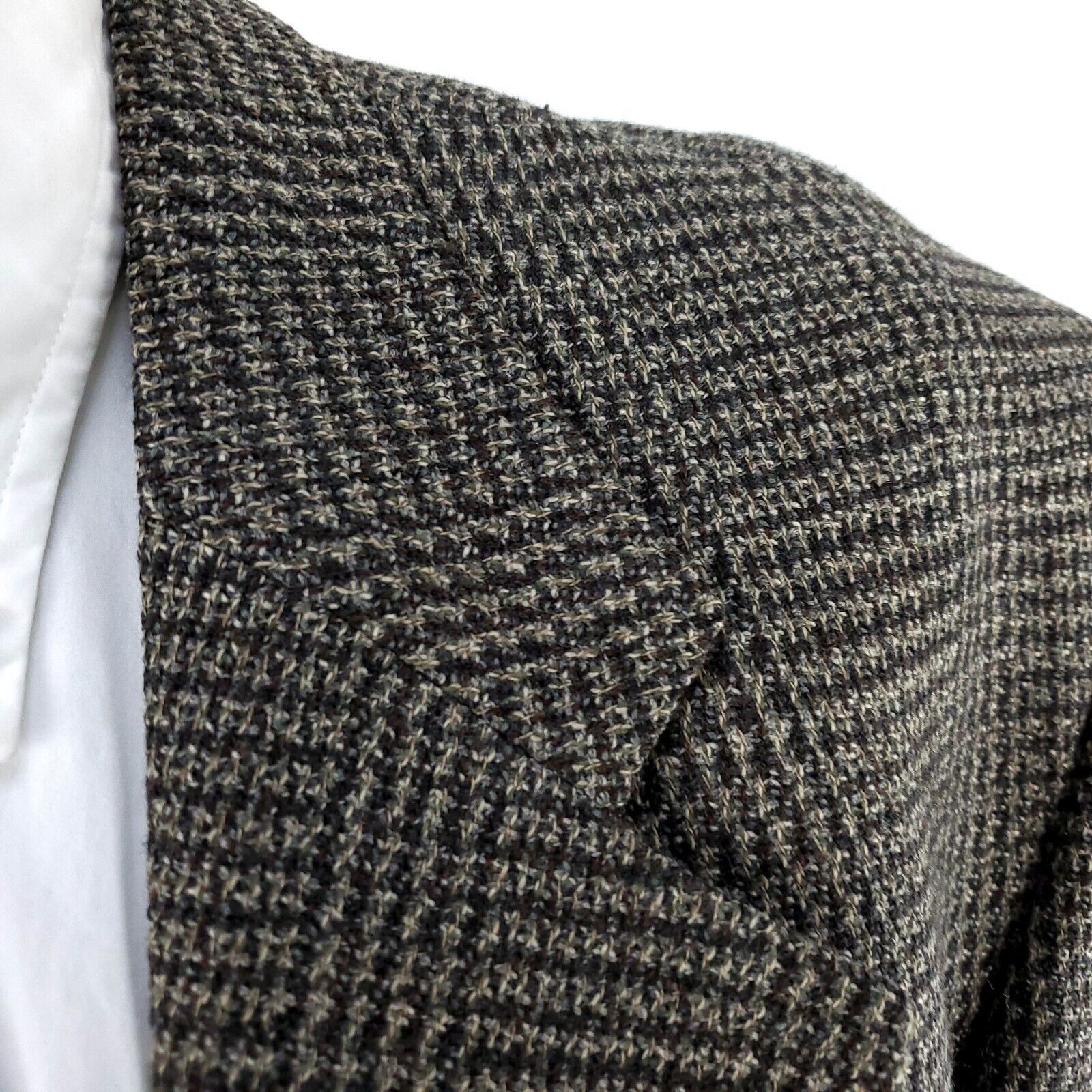 Stafford Stafford Options Worsted Wool Tweed 3 Button Sport Coat 46R Size 46R - 2 Thumbnail