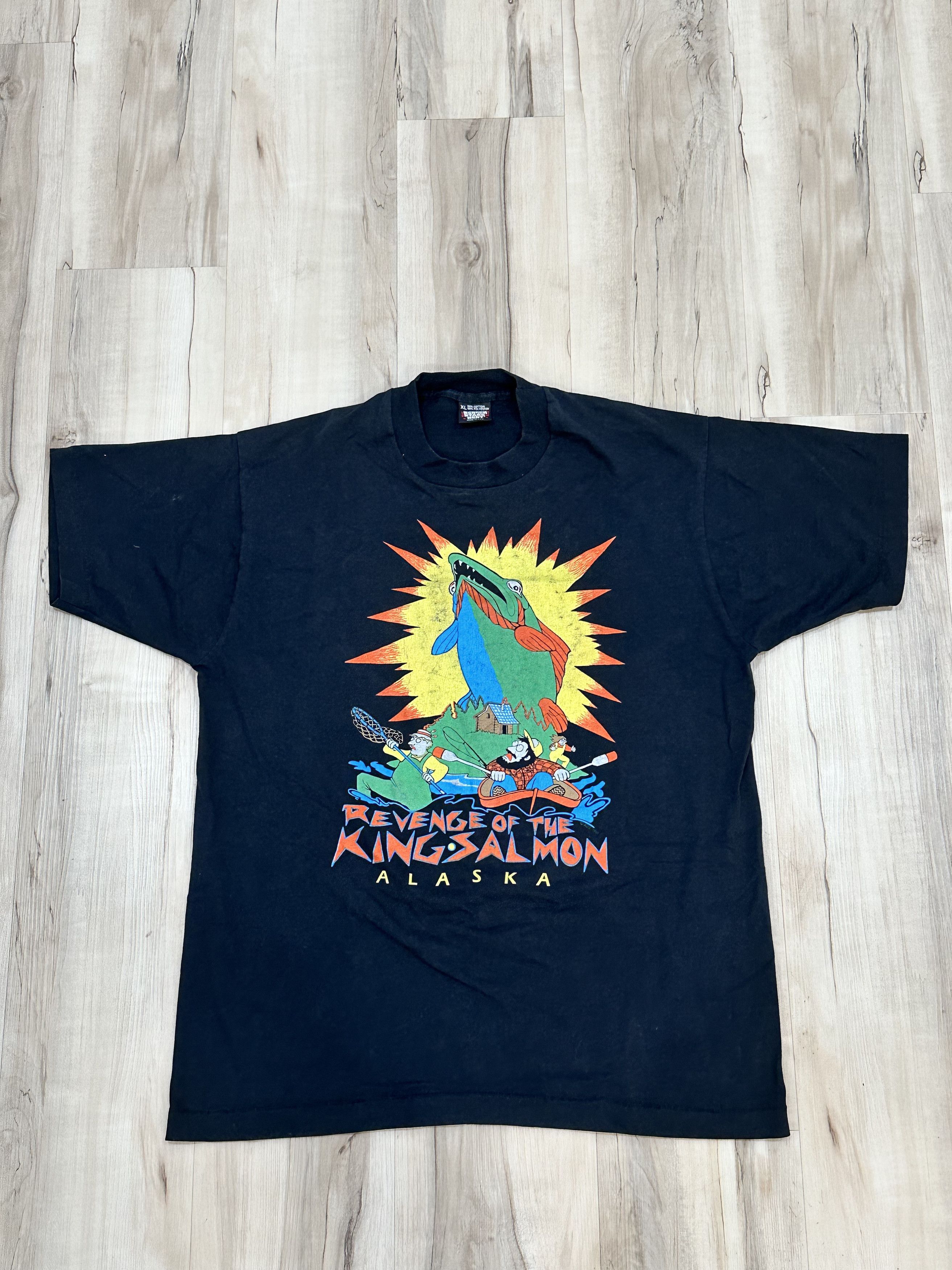 Vintage Vintage XL 'Revenge of the King' Salmon Tee – 90s Vintage Size US XL / EU 56 / 4 - 1 Thumbnail
