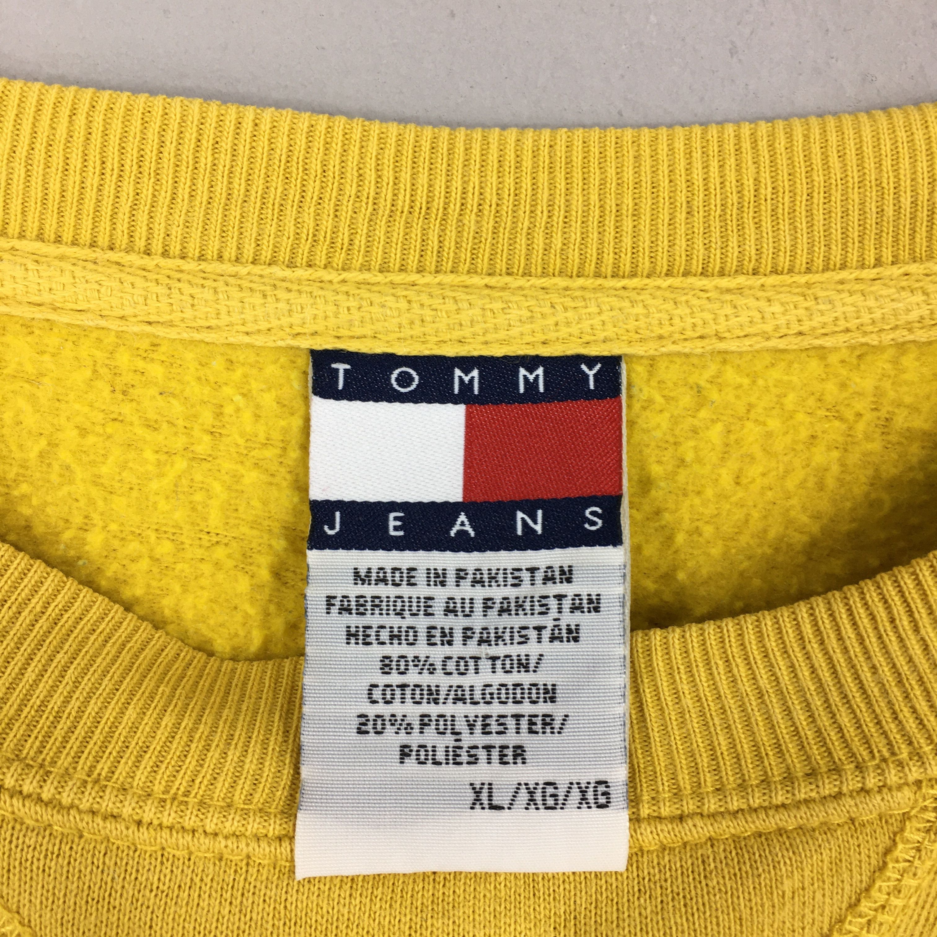 Tommy Hilfiger Vintage 90's Tommy Hilfiger Yellow Sweatshirt XL Size US XL / EU 56 / 4 - 5 Thumbnail