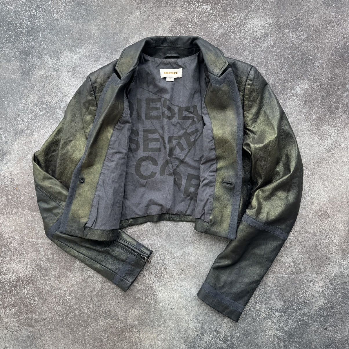 Diesel DIESEL 00’s Vintage Faded/Washed Punk Leather Jacket Size S / US 4 / IT 40 - 4 Thumbnail