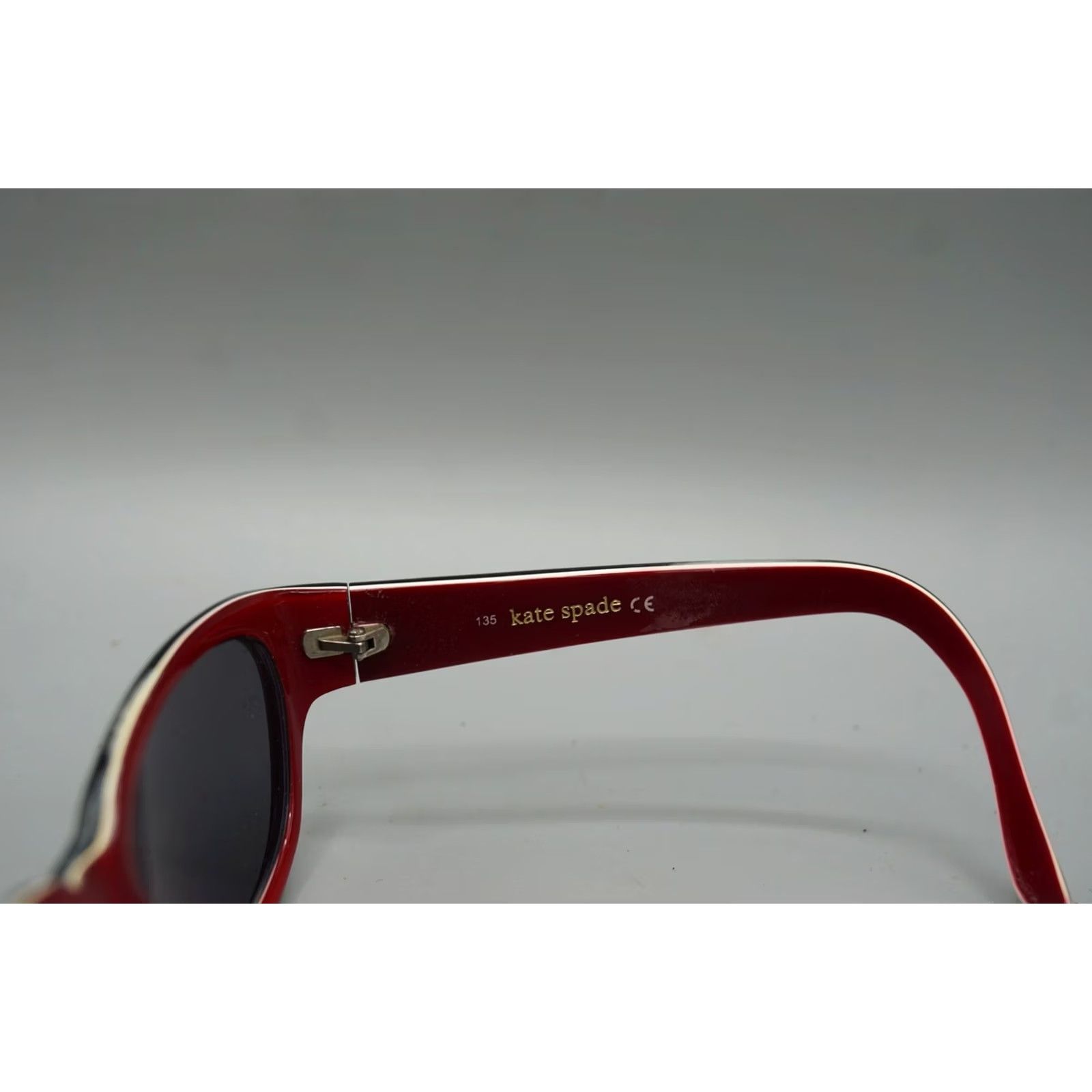 Vintage VINTAGE Kate Spade New York BRI/S Cat Eye Sunglasses 54-17-135 Frames Only Womens Medium Black Red White Retro Designer 2000s Accessories Size ONE SIZE - 5 Thumbnail