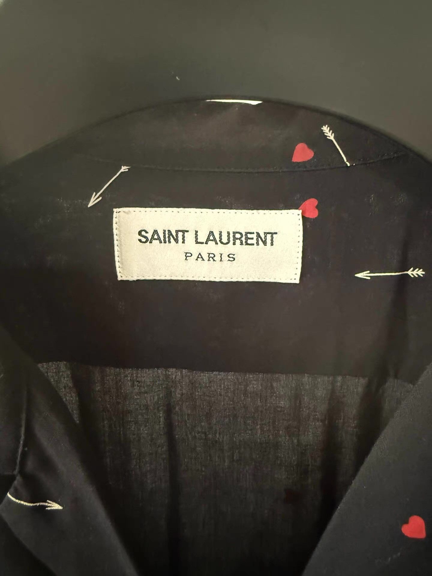 Saint Laurent Paris Saint Laurent Heart Print Shirt Ｑ23 Size US M / EU 48-50 / 2 - 5 Thumbnail