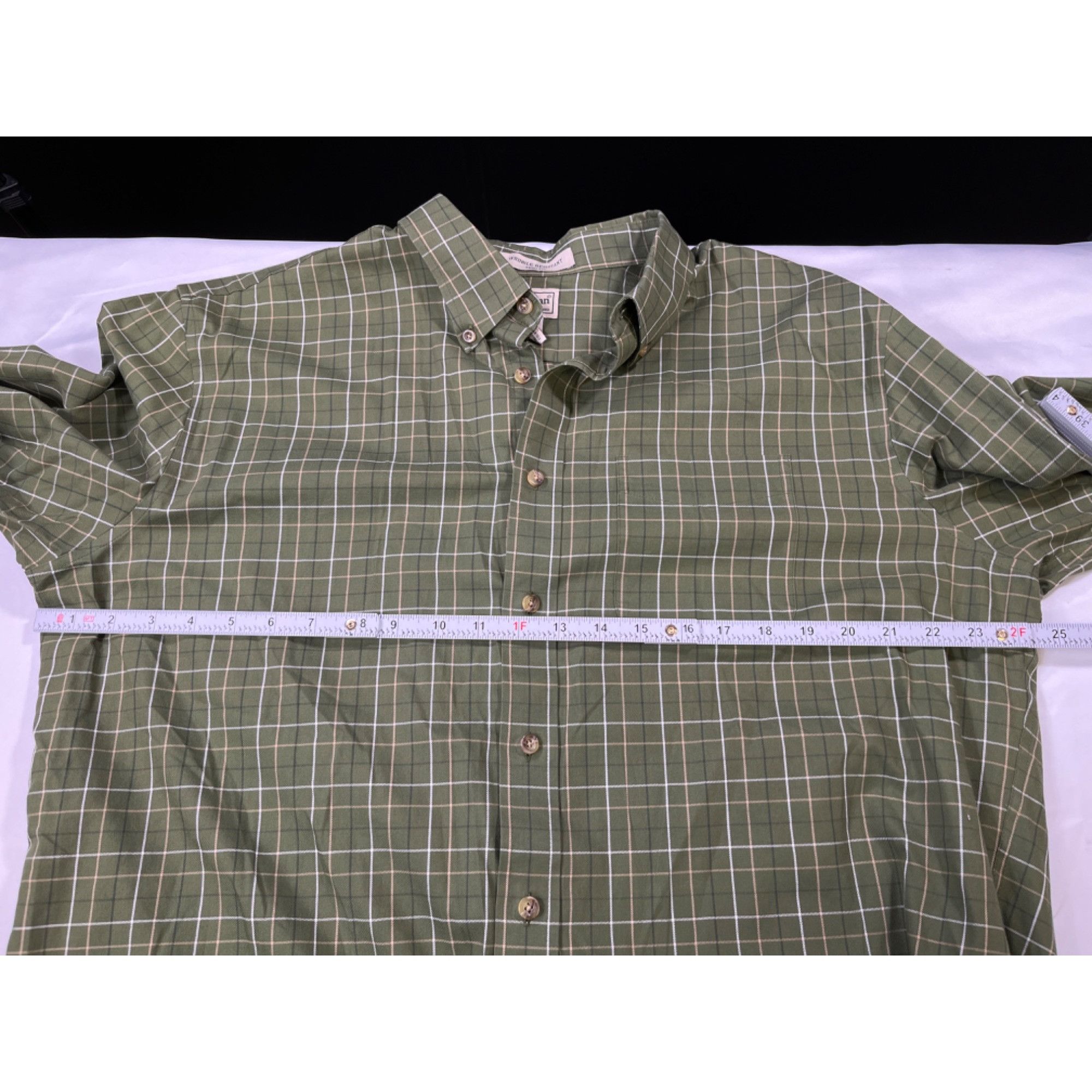 L.L. Bean L.L. Bean SKU 7652 Mens Green Plaid Long Sleeve Button Down Size US XL / EU 56 / 4 - 3 Thumbnail