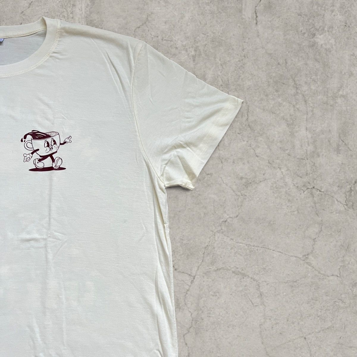 Japanese Brand Vintage style tshirt in cream, Espresso Coffee. Size L Size US M / EU 48-50 / 2 - 3 Thumbnail