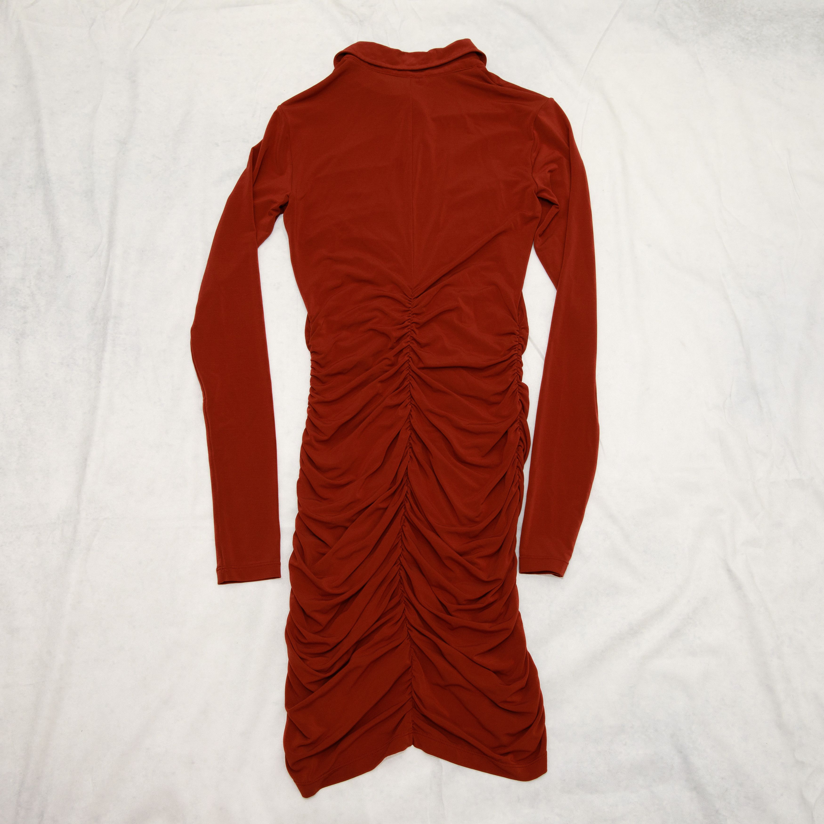 A.L.C. A.L.C. Larsen Brown Ruched Long Sleeve Minidress Buttons XS Size XS / US 0-2 / IT 36-38 - 10 Thumbnail