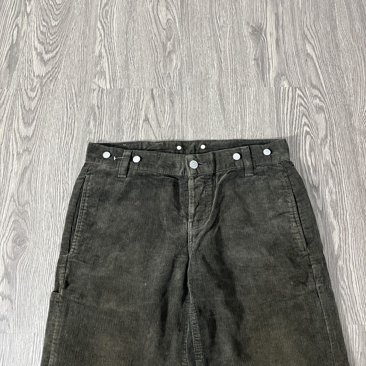 Margaret Howell Edwin x Margaret Howell Green Carduroy Pant Buckel Back Lgb Size US 29 - 4 Thumbnail