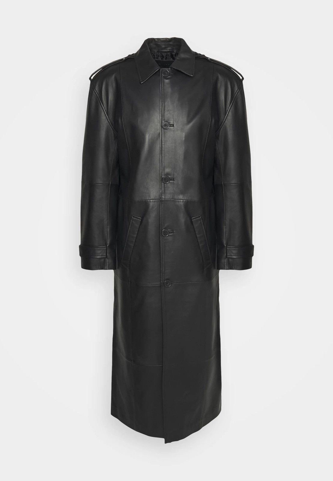 Leather !DS! AW22 Studio ID Long Paneled Leather Black Coat Size US M / EU 48-50 / 2 - 3 Thumbnail