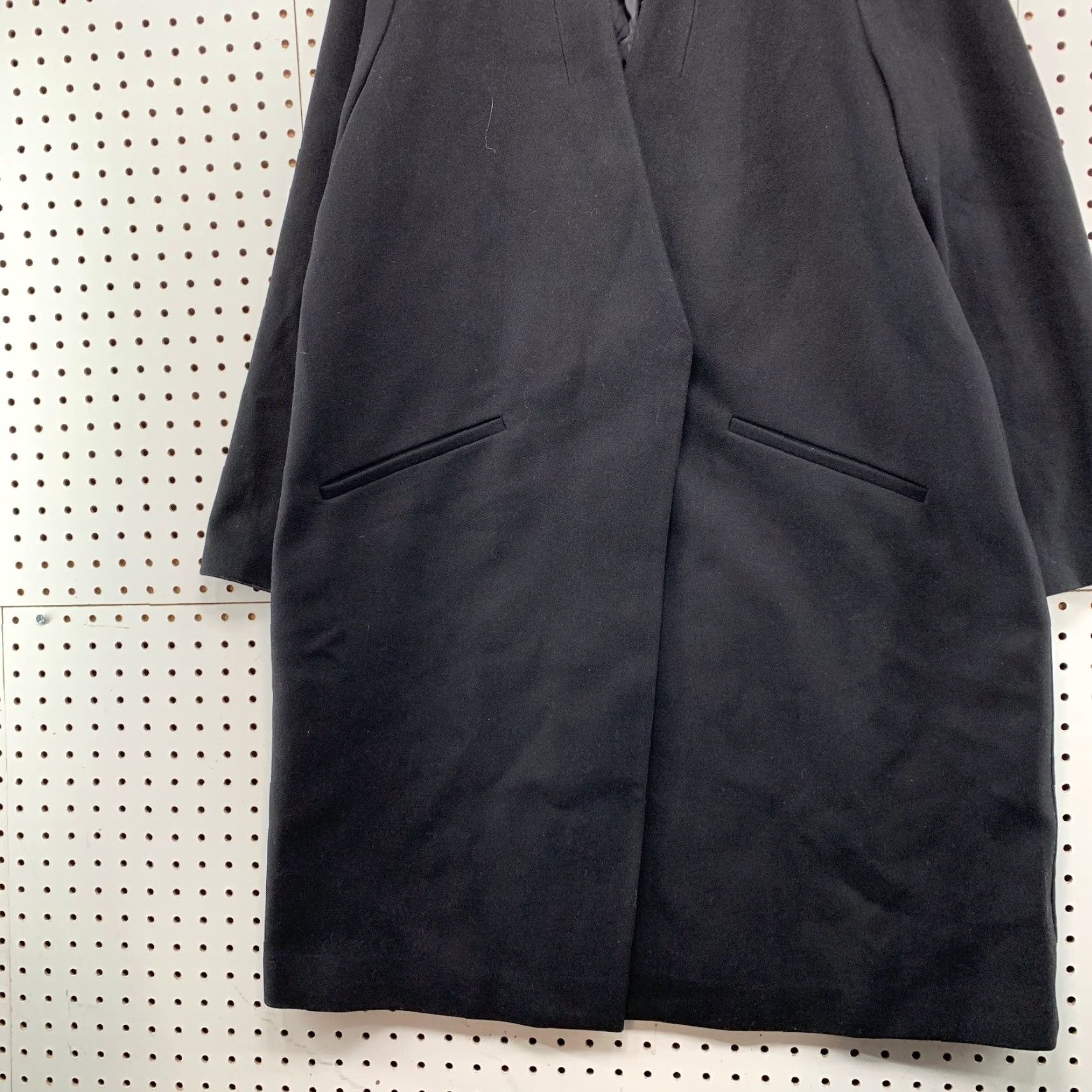 Express Express Wool Coat Womens XL Black Snap Overcoat Business Casual Warm Size XL / US 12-14 / IT 48-50 - 3 Thumbnail