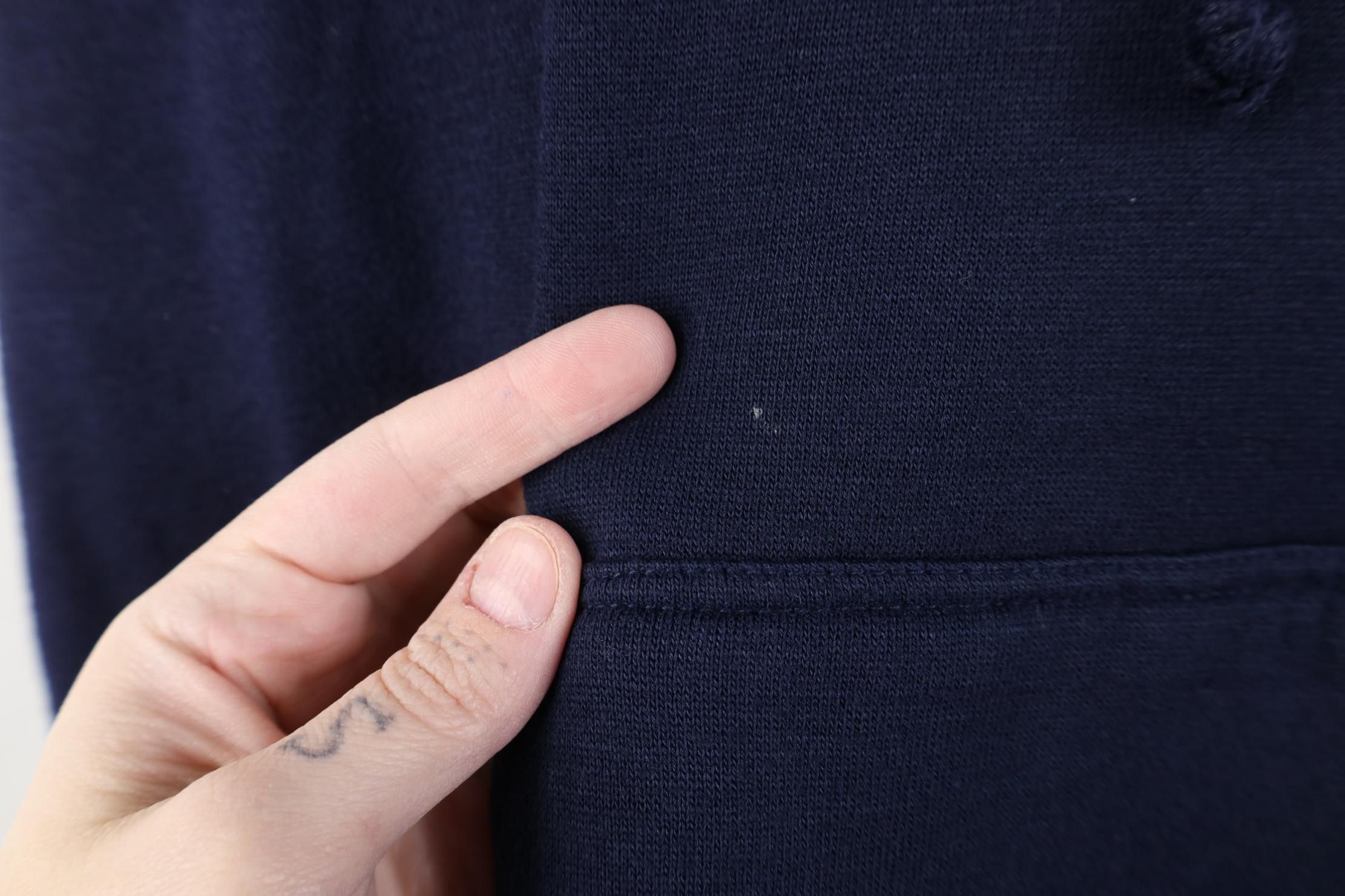 Vintage Vintage 90s Streetwear Waffle Knit Lined Henley Hoodie Blue Size US L / EU 52-54 / 3 - 6 Thumbnail
