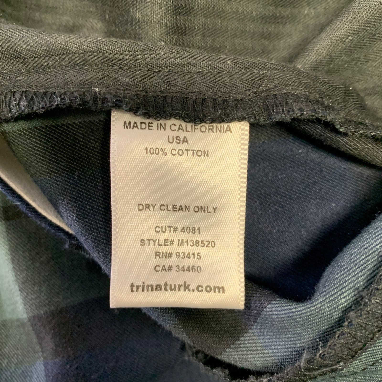 Mr Turk MR TURK Size 34 Green Navy Plaid Cotton Zip Fly Casual Pants Size US 34 / EU 50 - 5 Thumbnail