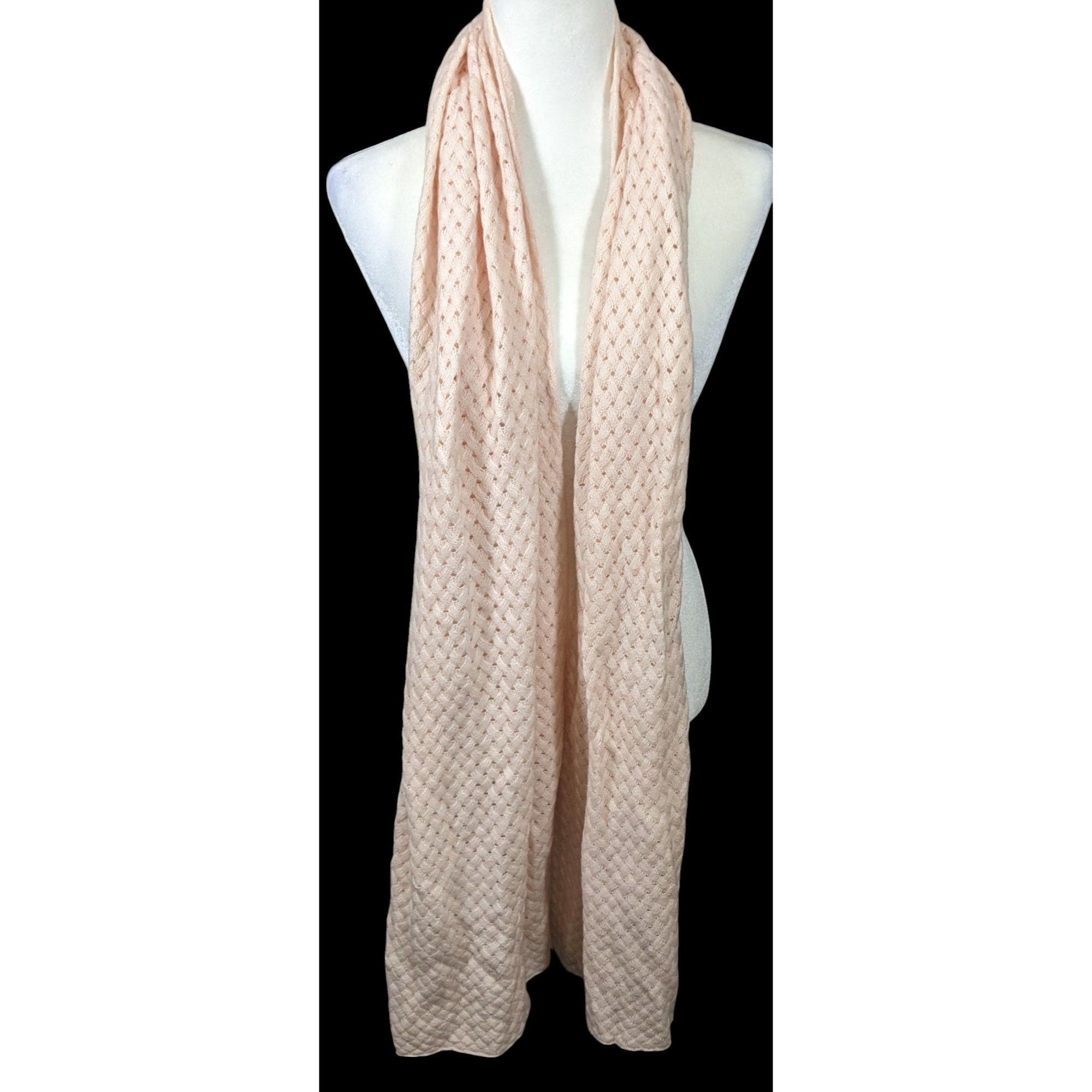 J.Crew Preppy J.Crew Pale Peach Braided Knit Wool Scarf Size ONE SIZE - 1 Thumbnail