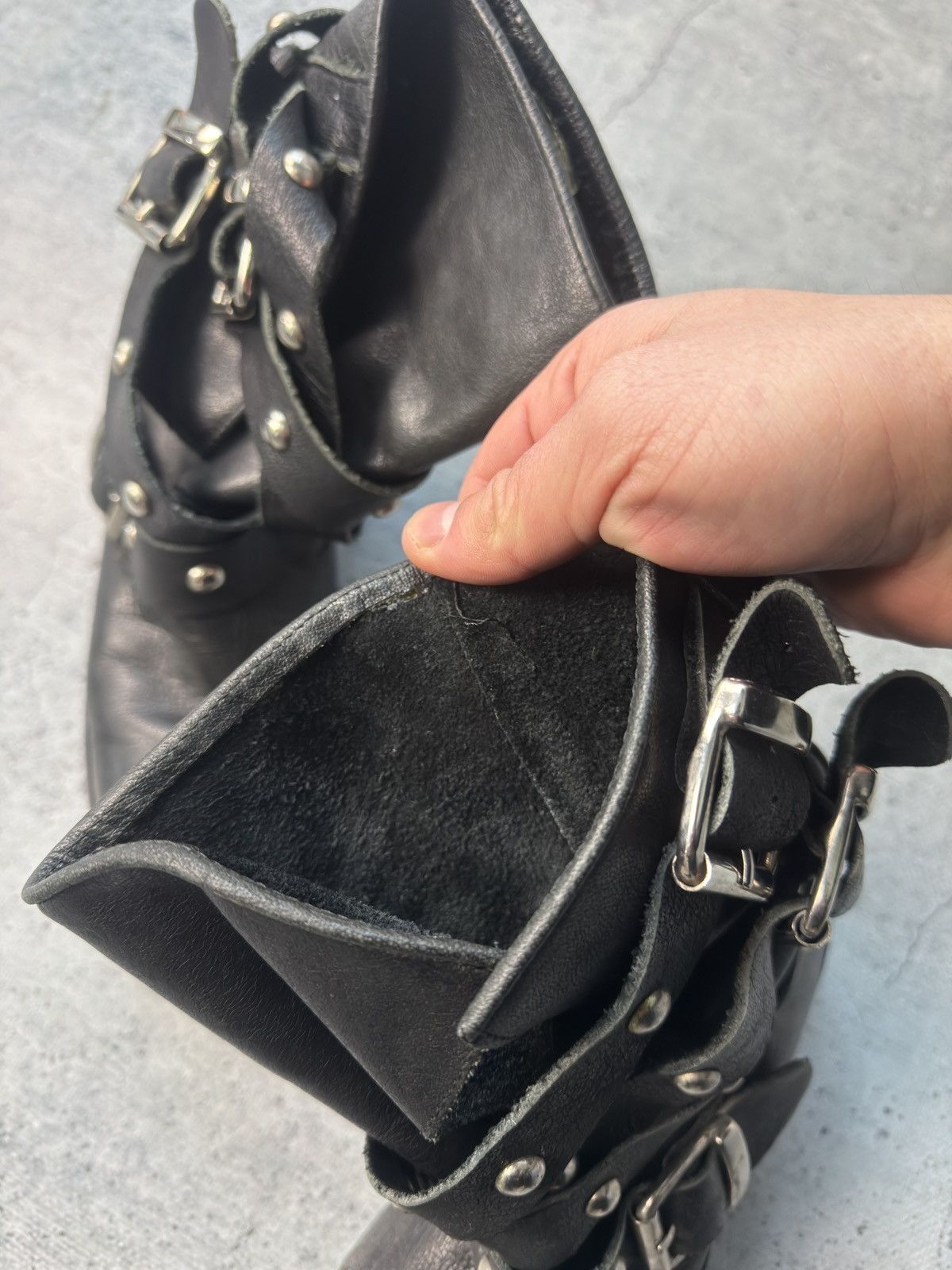 A.S.98 Rare guidi style Black Leather Boots avant garde 90s Style Size US 6.5 / EU 39-40 - 11 Thumbnail