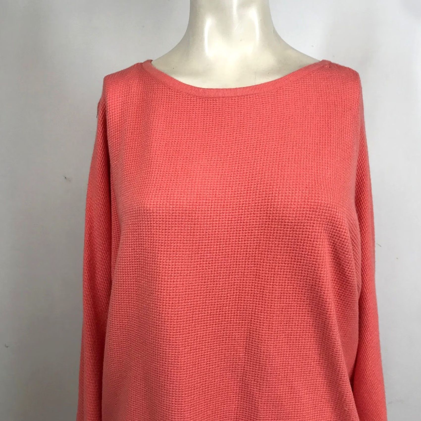 Vintage VINTAGE STACCATO Coral Waffle Knit Long Sleeve Crew Neck Sweater XL Size XL / US 12-14 / IT 48-50 - 2 Thumbnail