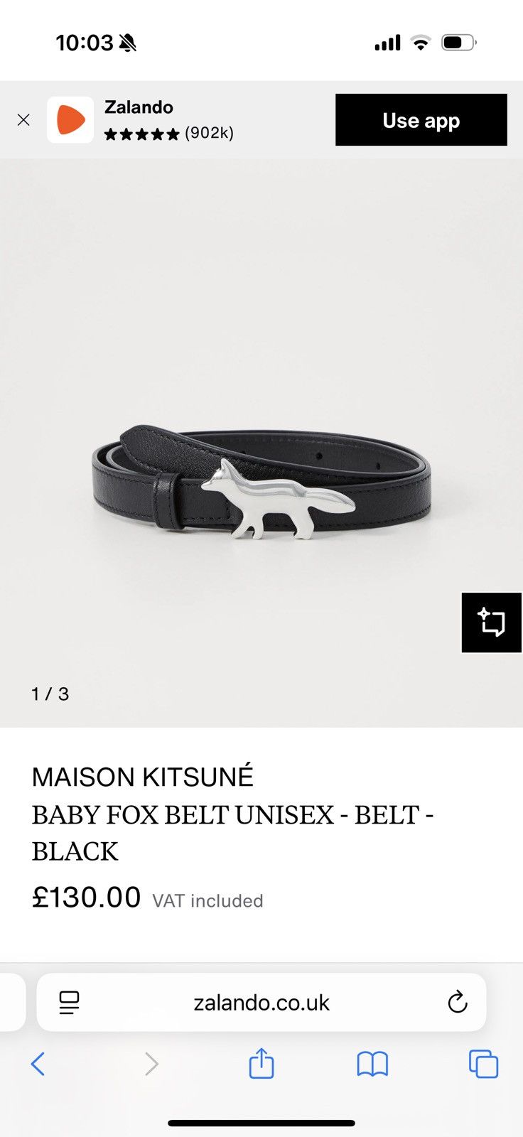Maison Kitsune Maison kitsune silver fox belt Size ONE SIZE - 1 Thumbnail