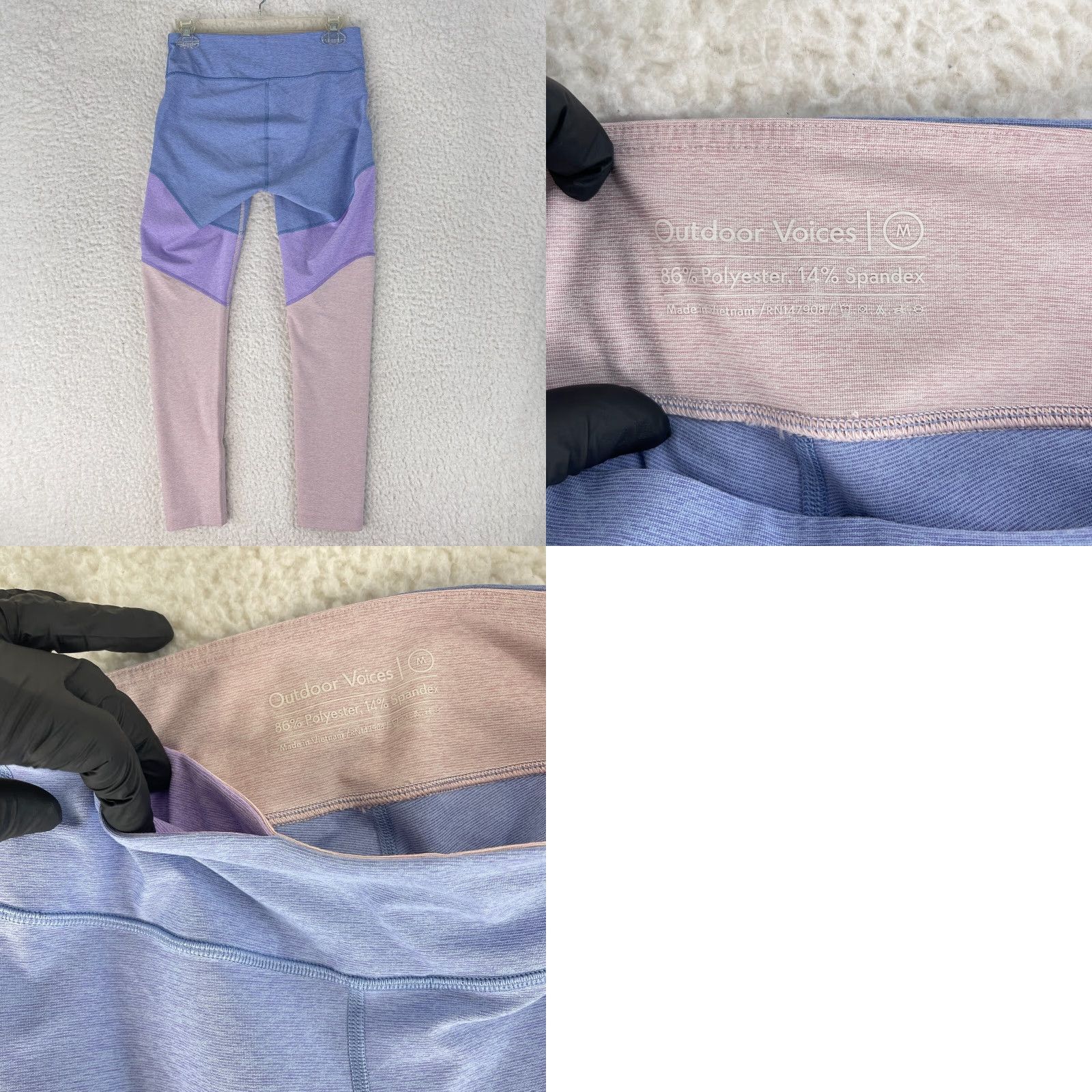 Outdoor Voices Outdoor Voices Leggings Womens 7/8 Springs Colorblock Athletic Activewear Size M Pink Colorblock Skinny Inseam 24.5 in Size 32" / US 10 / IT 46 - 8 Thumbnail