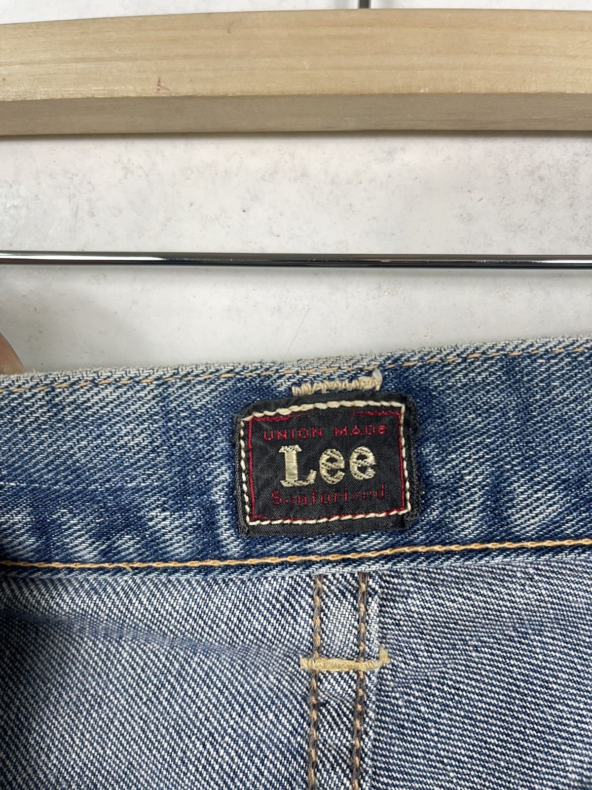 Japanese Brand × Lee × Vintage Vintage Union Made Lee Ripped Denim Jeans Button Fly Size US 30 / EU 46 - 15 Thumbnail
