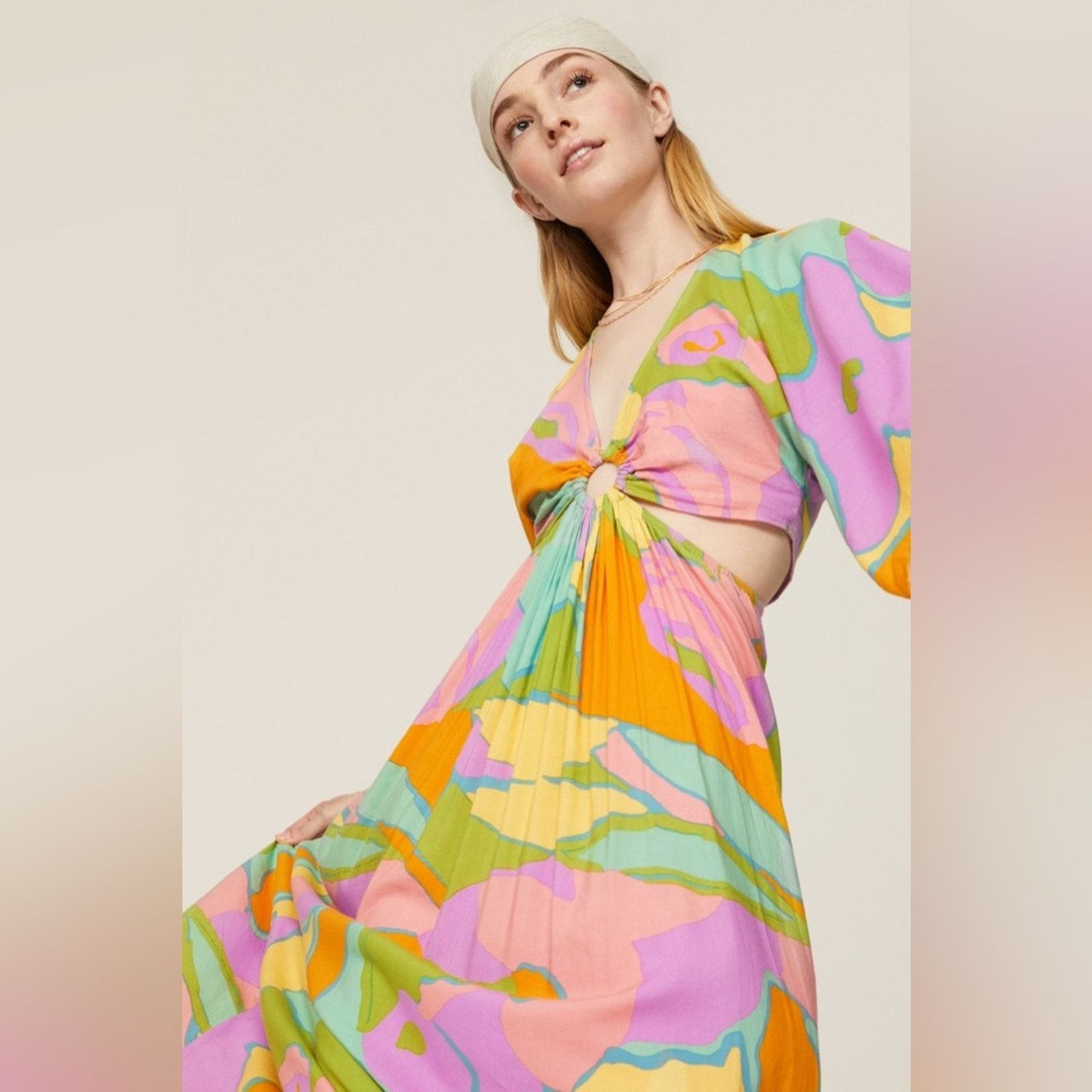 Show Me Your MuMu Show Me Your Mumu Dana Summer Sorbet Cut Out Maxi Dress Size S / US 4 / IT 40 - 4 Thumbnail
