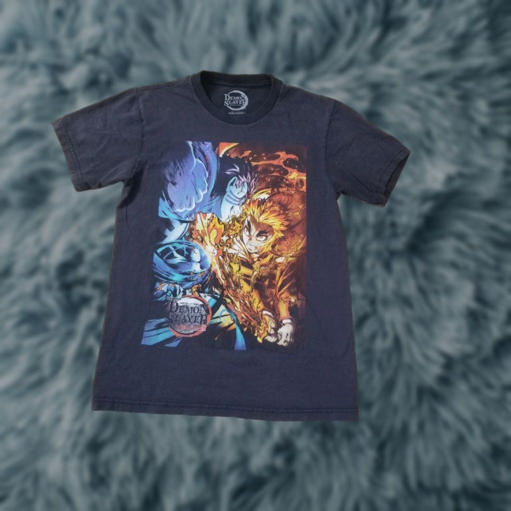 Vintage Demon Slayer T-Shirt Black Short Sleeve Graphic Print Crew Neck Small Unisex Adults Anime Movie Kyōjurō Rengoku Tanjiro Kamado Logo Vintage No Size US S / EU 44-46 / 1 - 1 Thumbnail