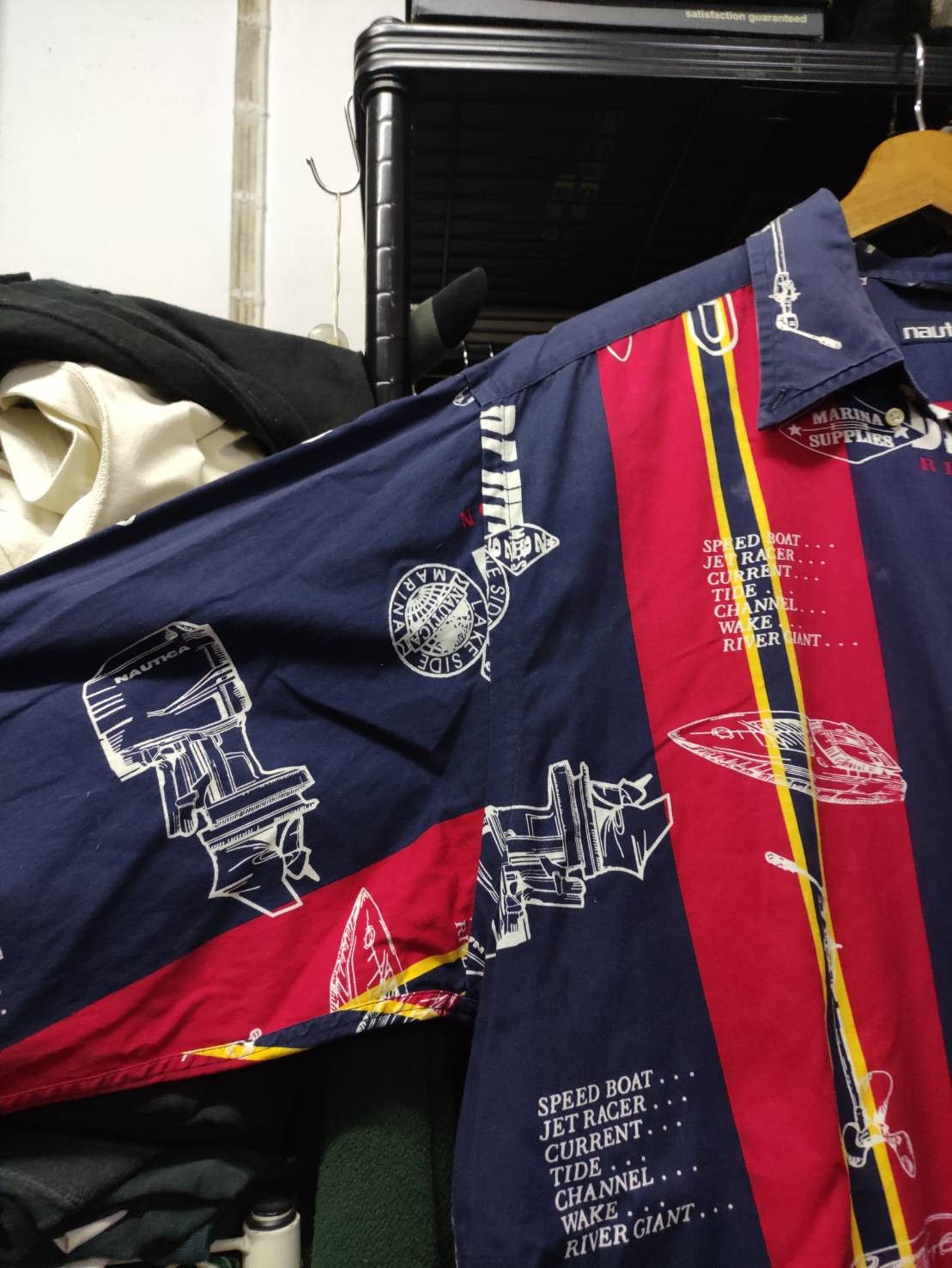 Nautica Vtg 90's Nautica Lake Side Speed Boat All Over Print Shirt Size US L / EU 52-54 / 3 - 4 Thumbnail