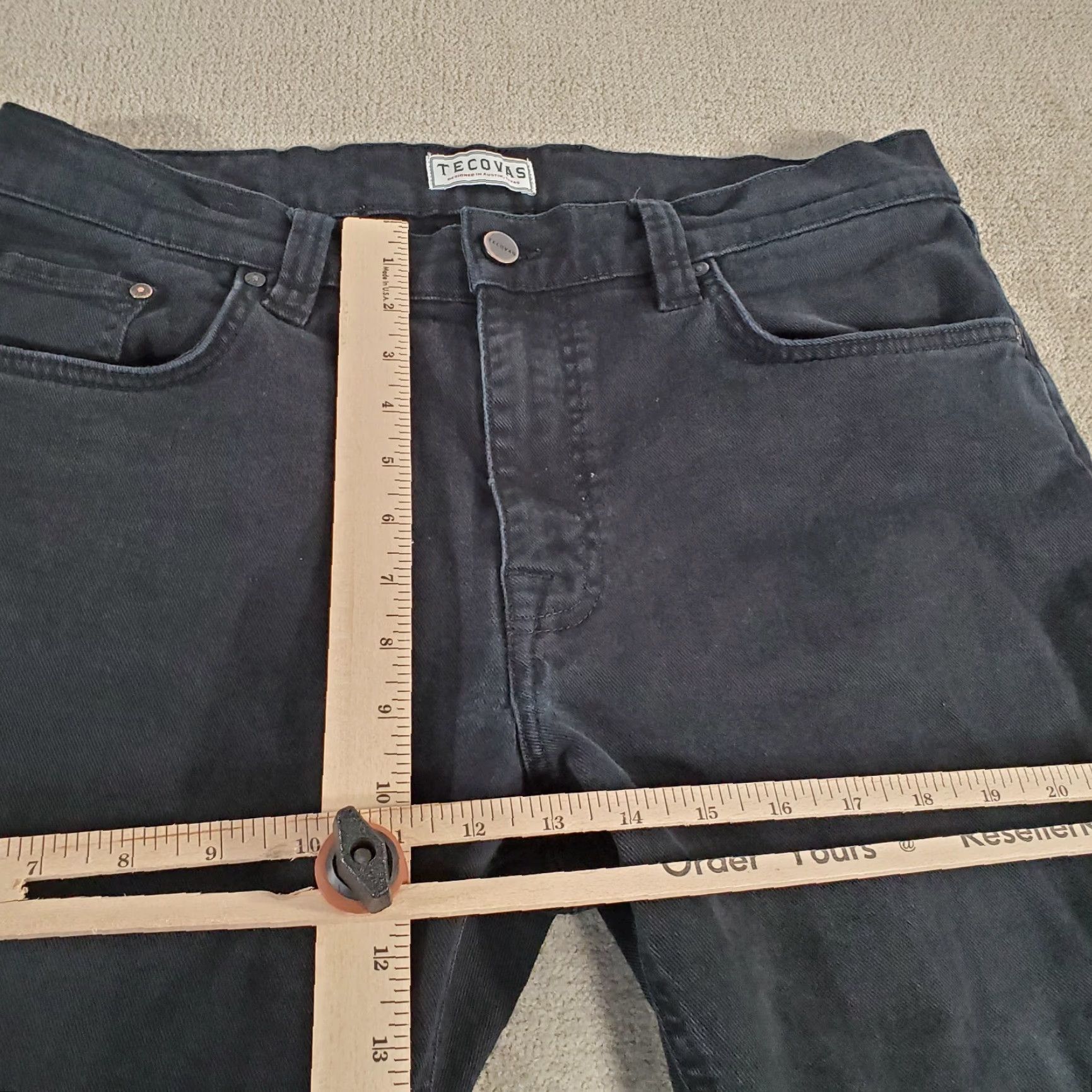 Tecovas Tecovas Jeans Mens 34x28 Black Straight Leg Denim Ranch Wear Western Pants Jeans Shoes? Size US 34 / EU 50 - 4 Thumbnail