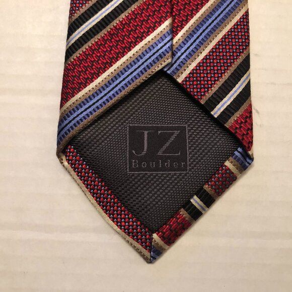Other JZ Richards men's new red 100%silk tie 3 1/4" X 59" Size ONE SIZE - 2 Thumbnail
