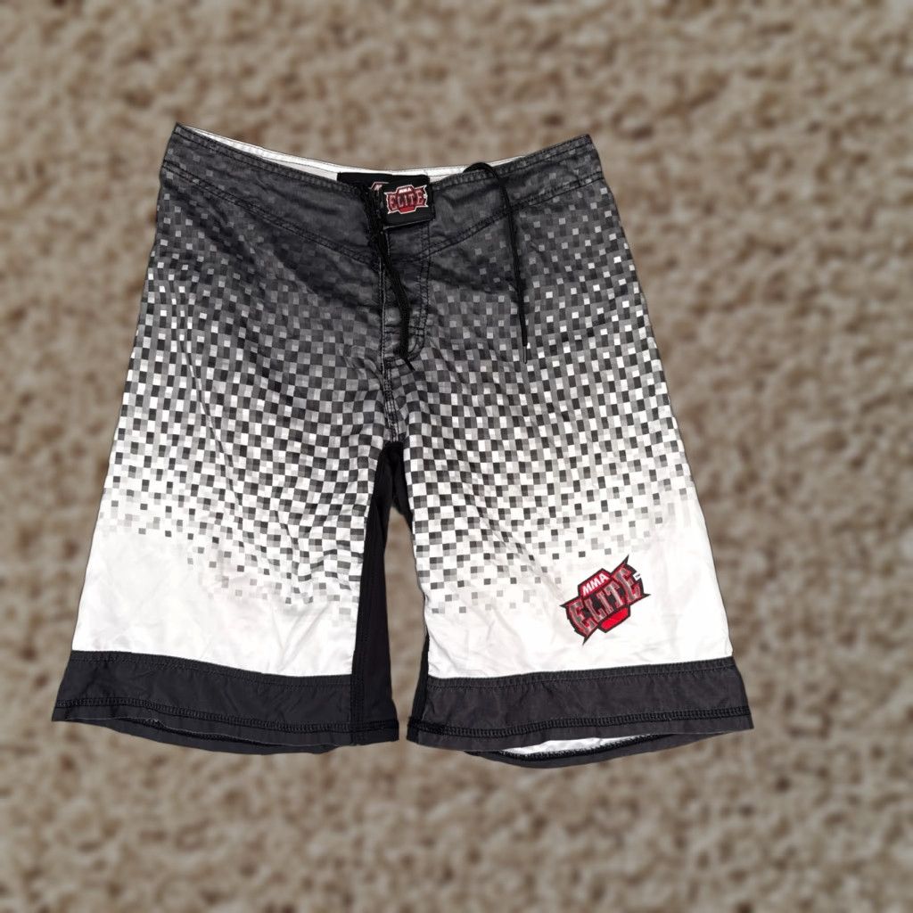 Vintage MMA Elite Shorts Mens Small White Black Drawstring Waist Gym Workout Training Size US 30 / EU 46 - 1 Thumbnail
