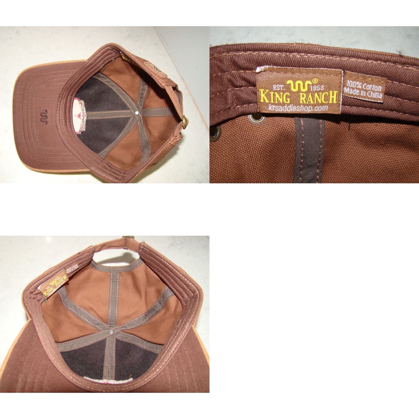 Vintage VINTAGE King Ranch Kingsville TX Adjustable Strap Brown Canvas Hat USA Size ONE SIZE - 8 Thumbnail